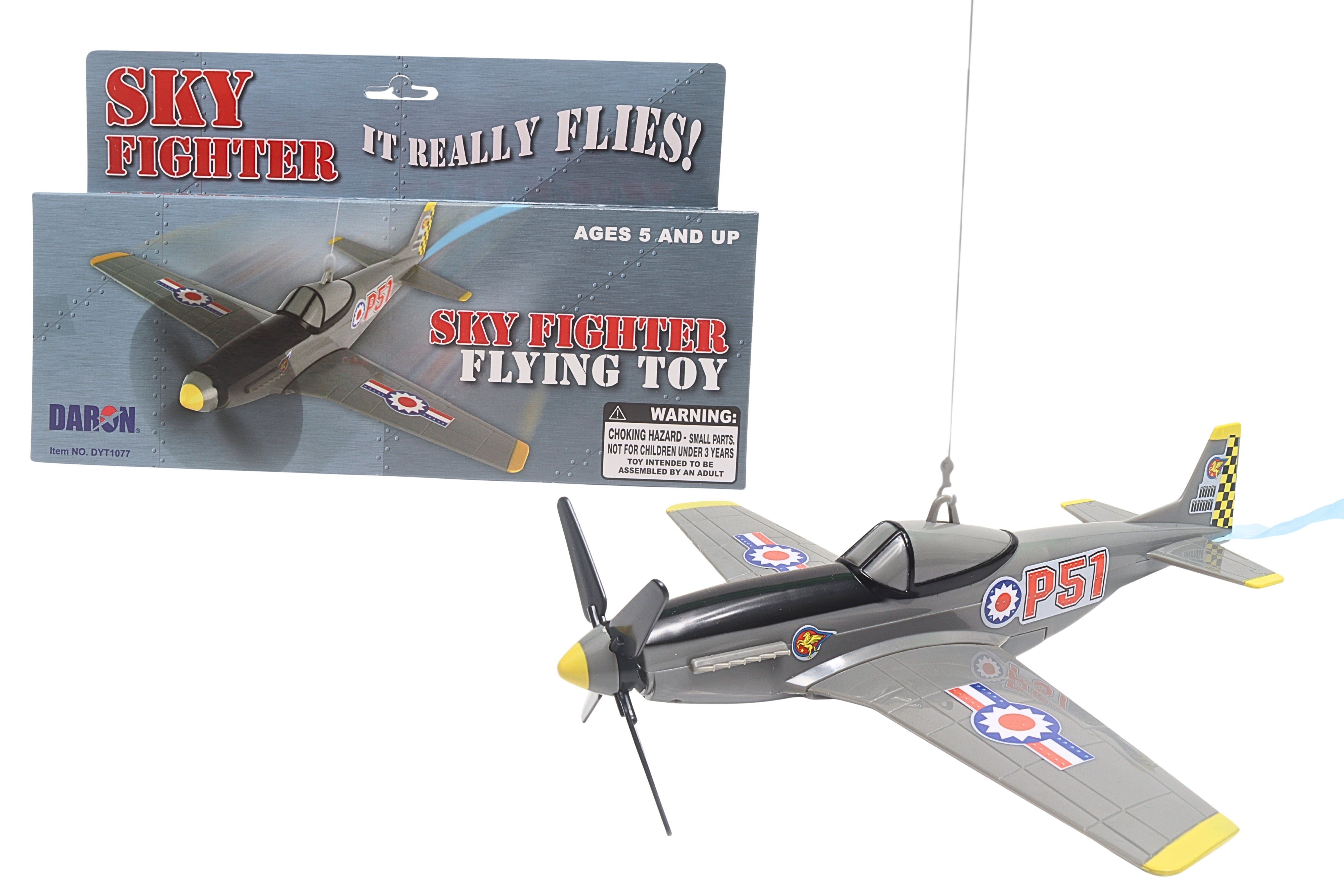 SKY FIGHTER FLYING TOY ON A STRING (**)