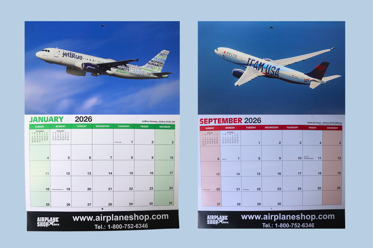 MIGHTY CALENDARS 2026 COMMERCIAL CALENDAR AIRPLANE SHOP The Airplane Shop.