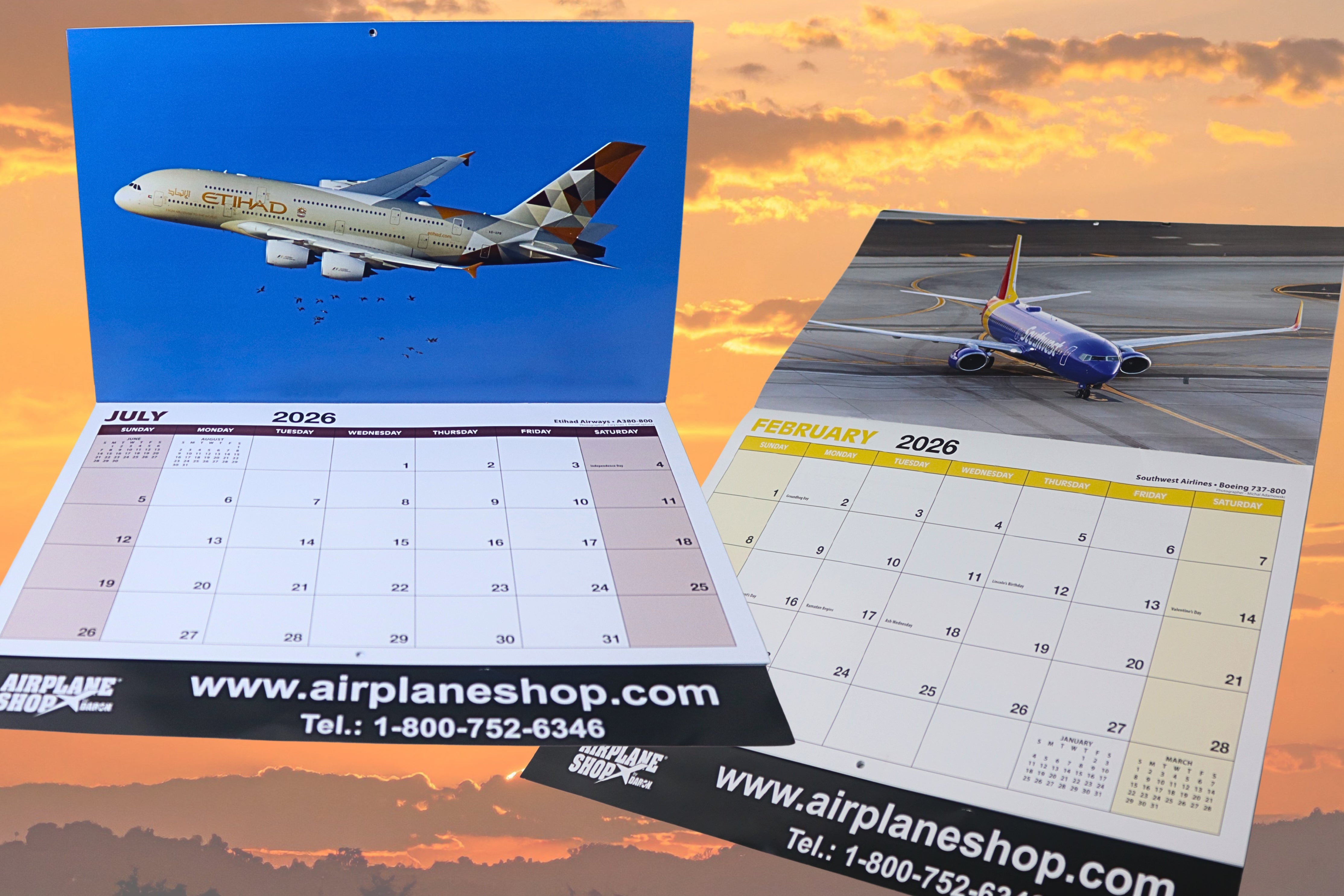 MIGHTY CALENDARS 2026 COMMERCIAL CALENDAR AIRPLANE SHOP