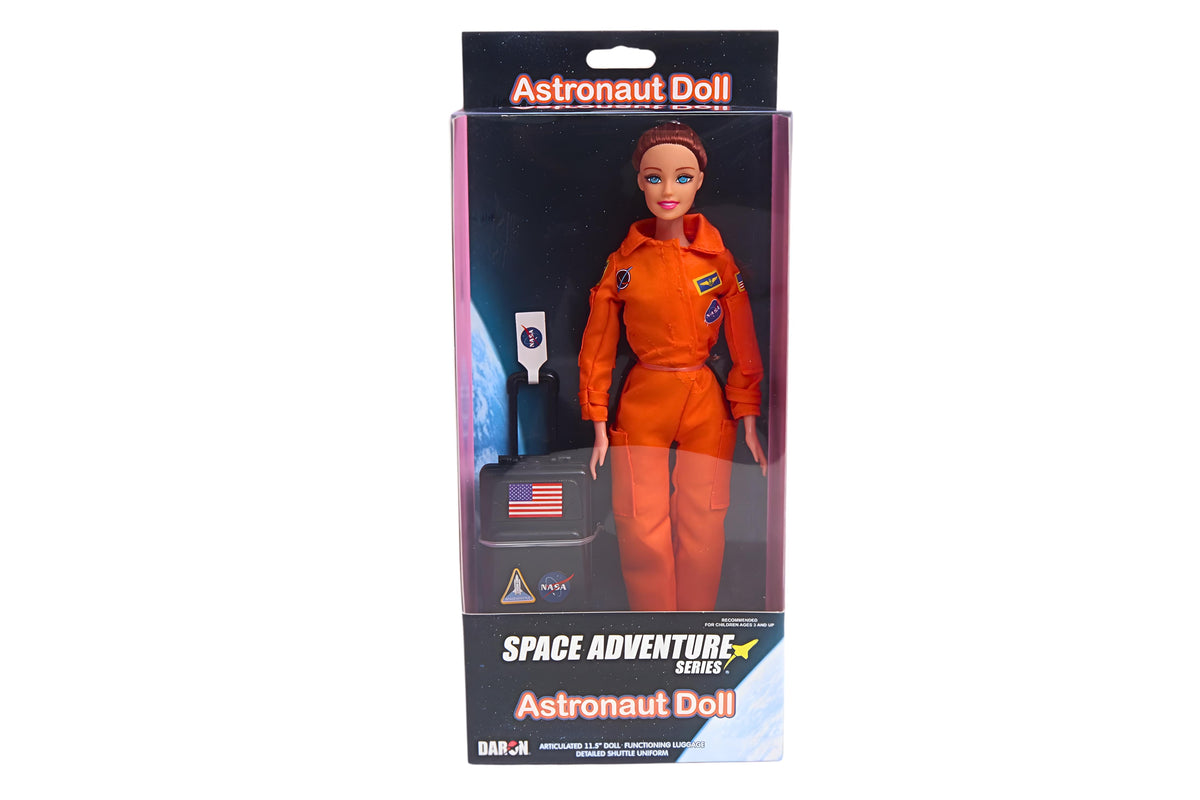 ASTRONAUT DOLL (FEMALE) IN ORANGE SUIT (BOX) The Airplane Shop.