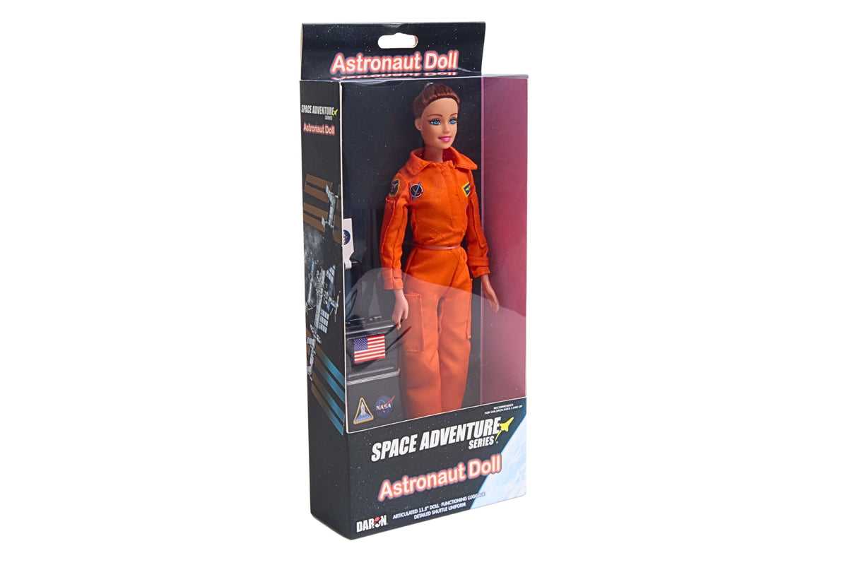 ASTRONAUT DOLL (FEMALE) IN ORANGE SUIT (BOX) The Airplane Shop.