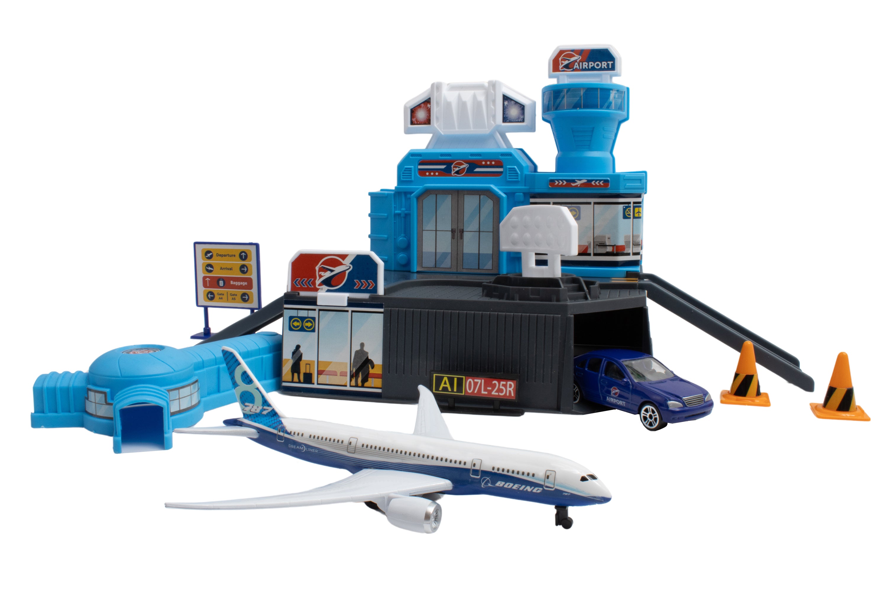 AIRPORT BUILDING PLAYSET W/BOEING SINGLE PLANE