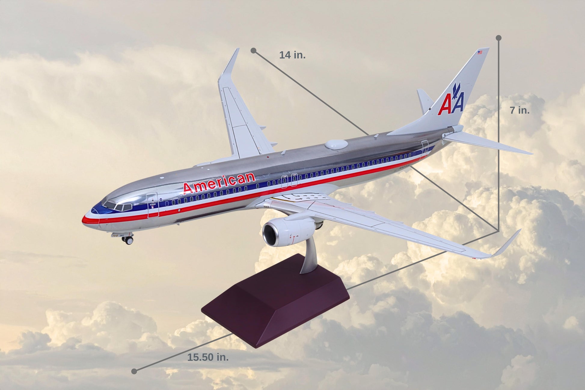 GEMINI100 AMERICAN 737-800W 1/100 REG#N921NN The Airplane Shop.