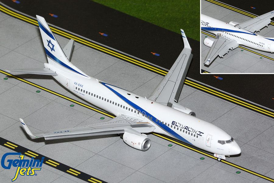 GEMINI200 EL AL 737-800W 1/200 REG#4X-EKK FLAPS DOWN