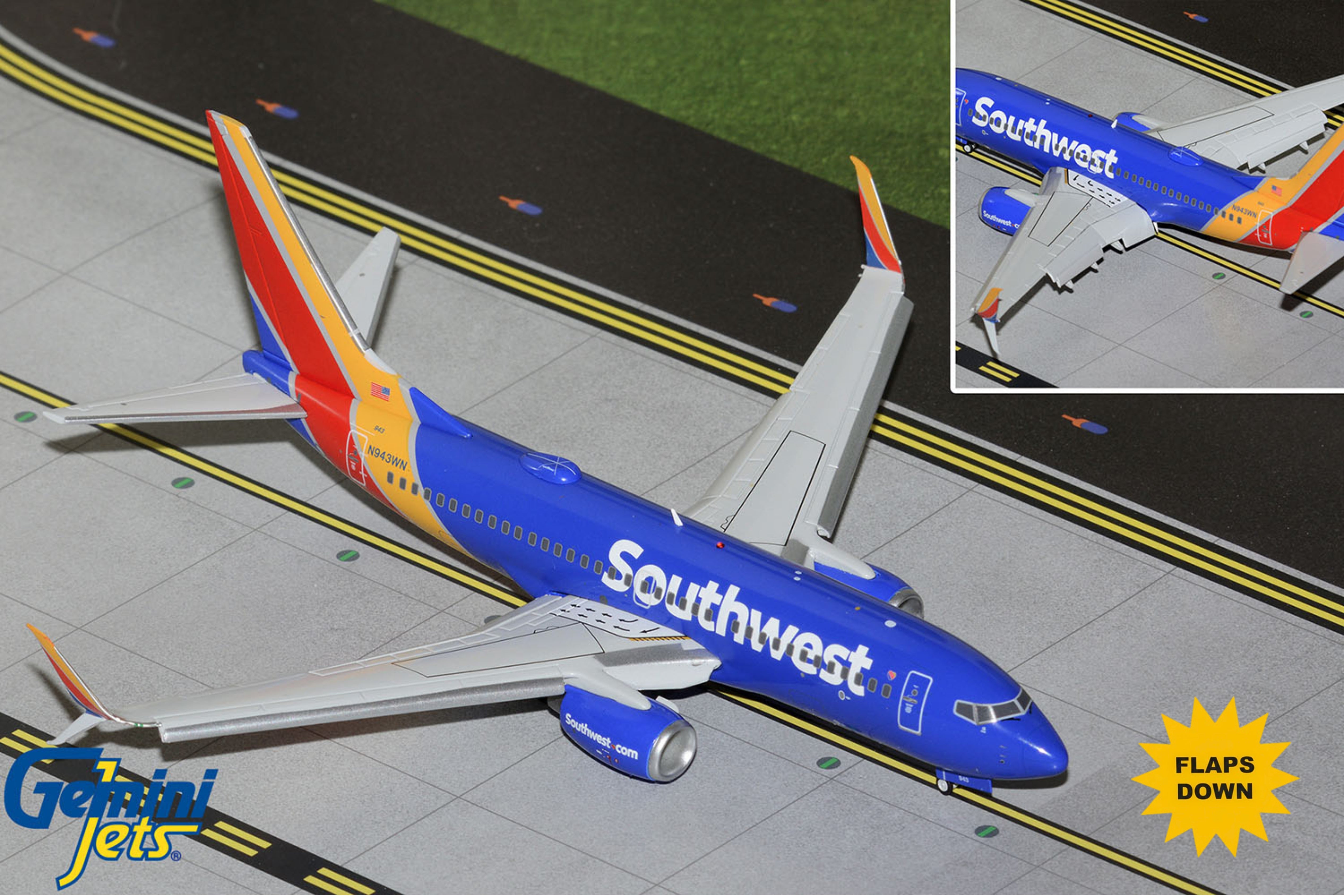 GEMINI200 SOUTHWEST 737-700S 1/200 REG#N943WN FLAPS DOWN