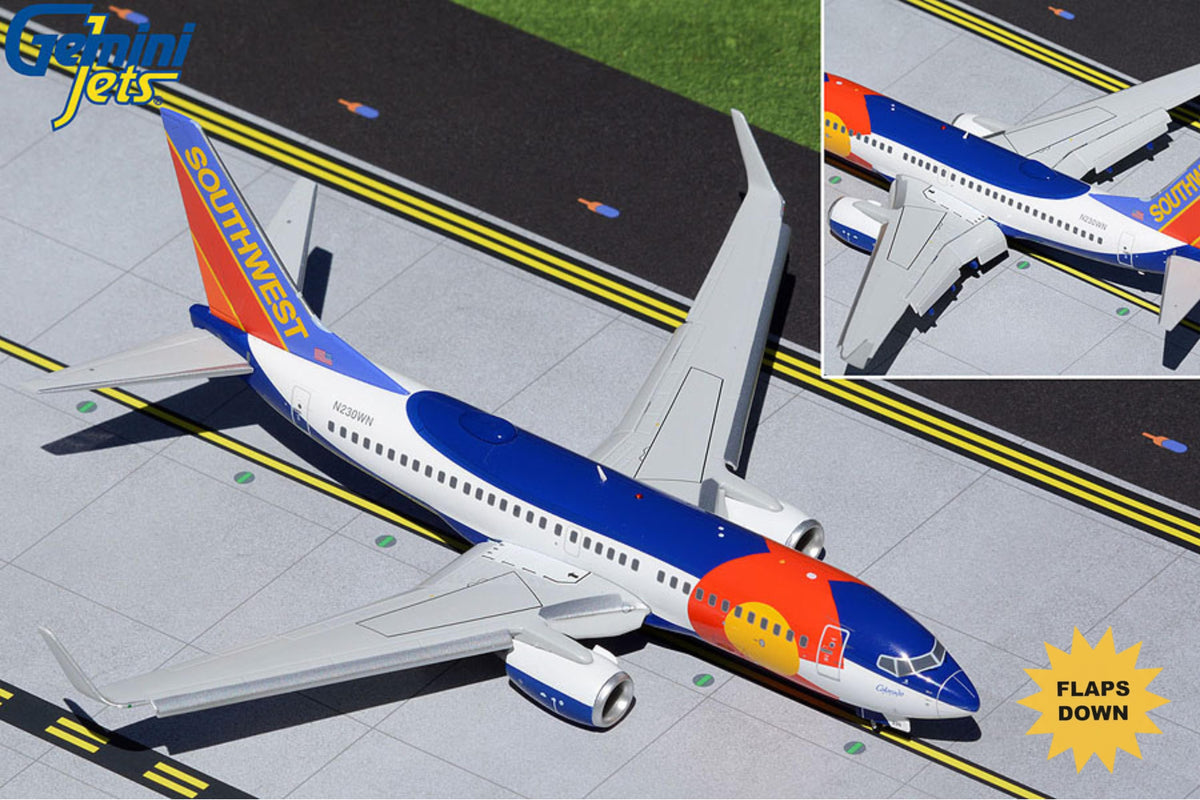 GEMINI200 SOUTHWEST 737-700 1/200 COLORADO ONE FLAPS DOWN ** The Airplane Shop.
