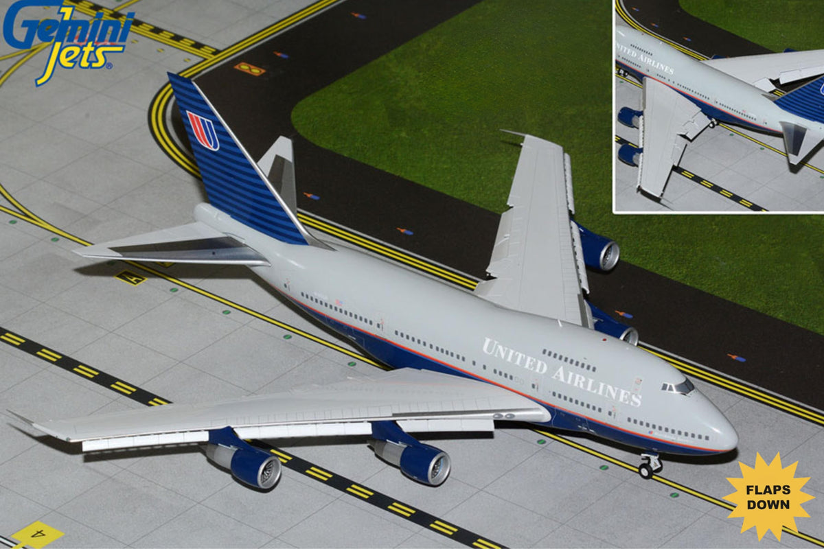 GEMINI200 UNITED 747SP 1/200 REG#N145UA FLAPS DOWN The Airplane Shop.