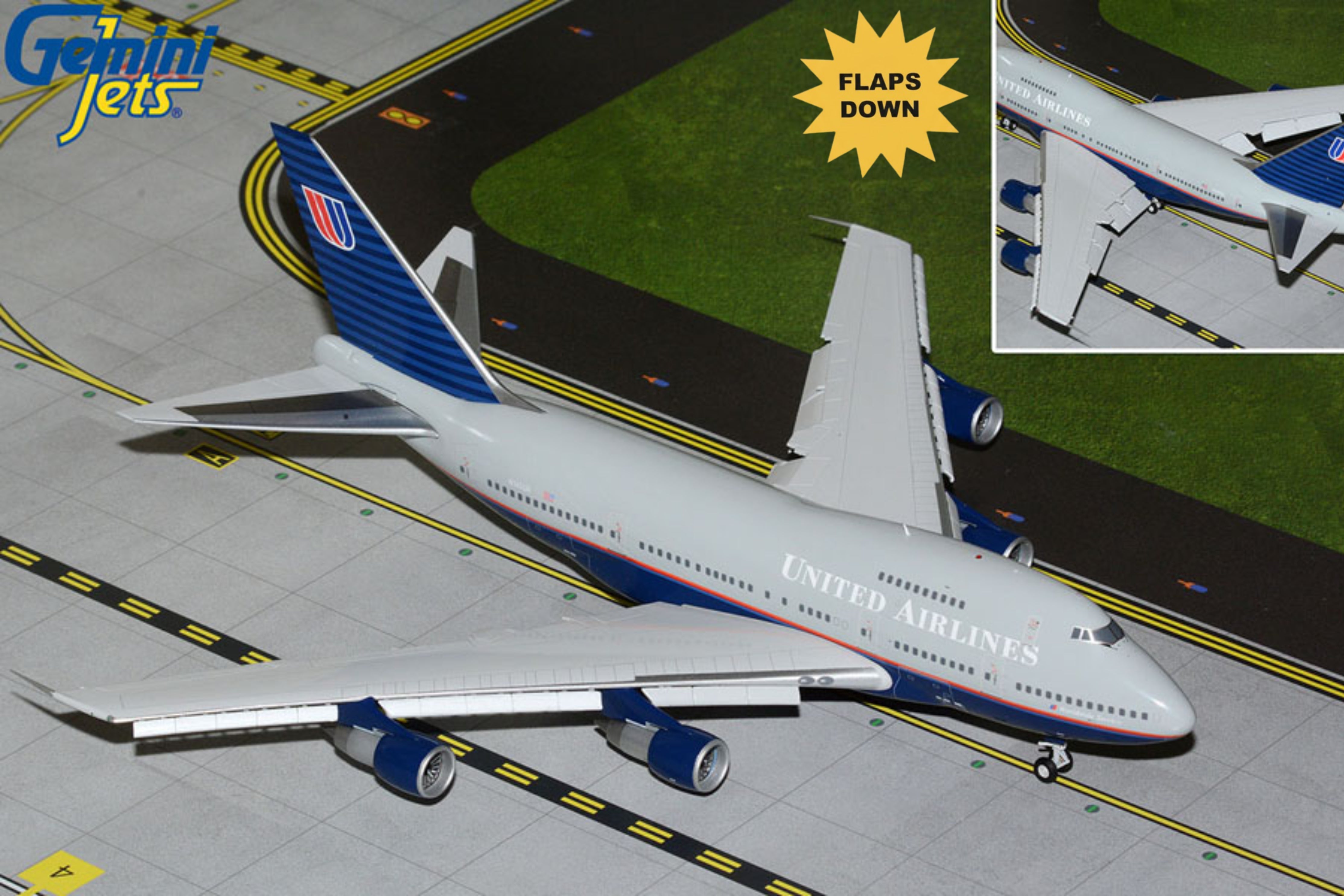 GEMINI200 UNITED 747SP 1/200 REG#N145UA FLAPS DOWN