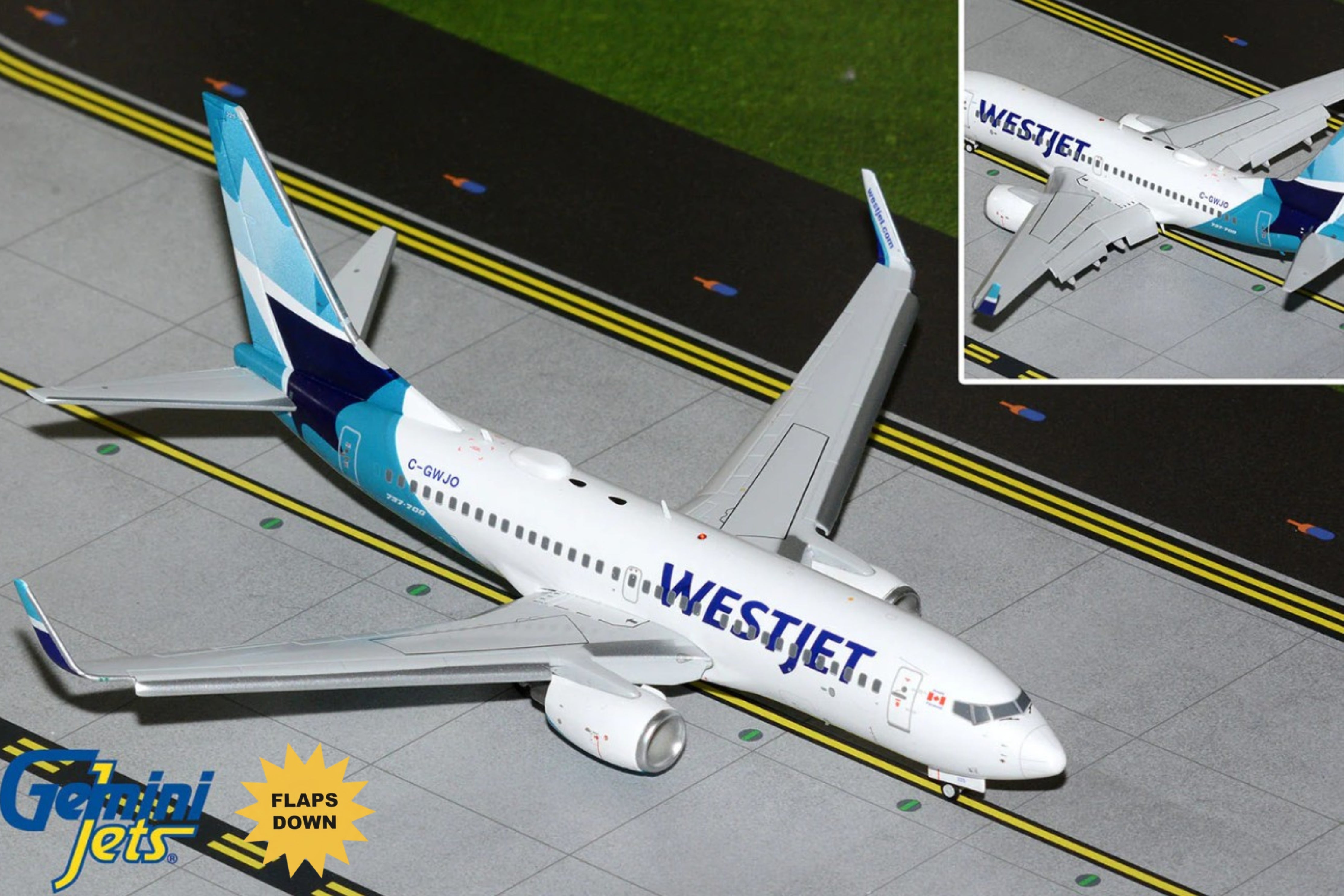 GEMINI200 WESTJET 737-700W 1/200 REG#C-GWJO FLAPS DOWN