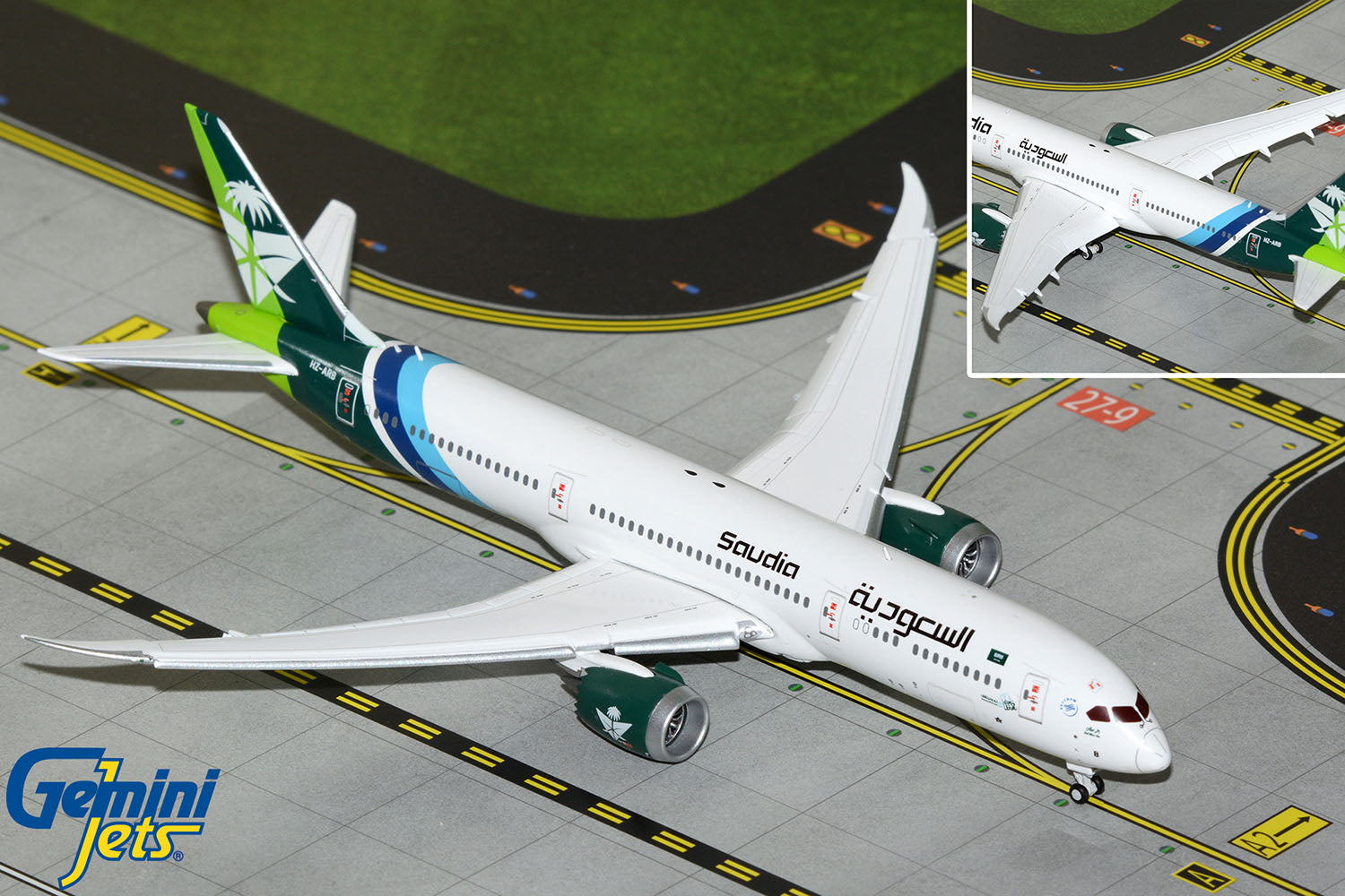 GEMINI SAUDIA 787-9 1/400 NATIONAL DAY REG#HZ-ARB FLAPS DOWN