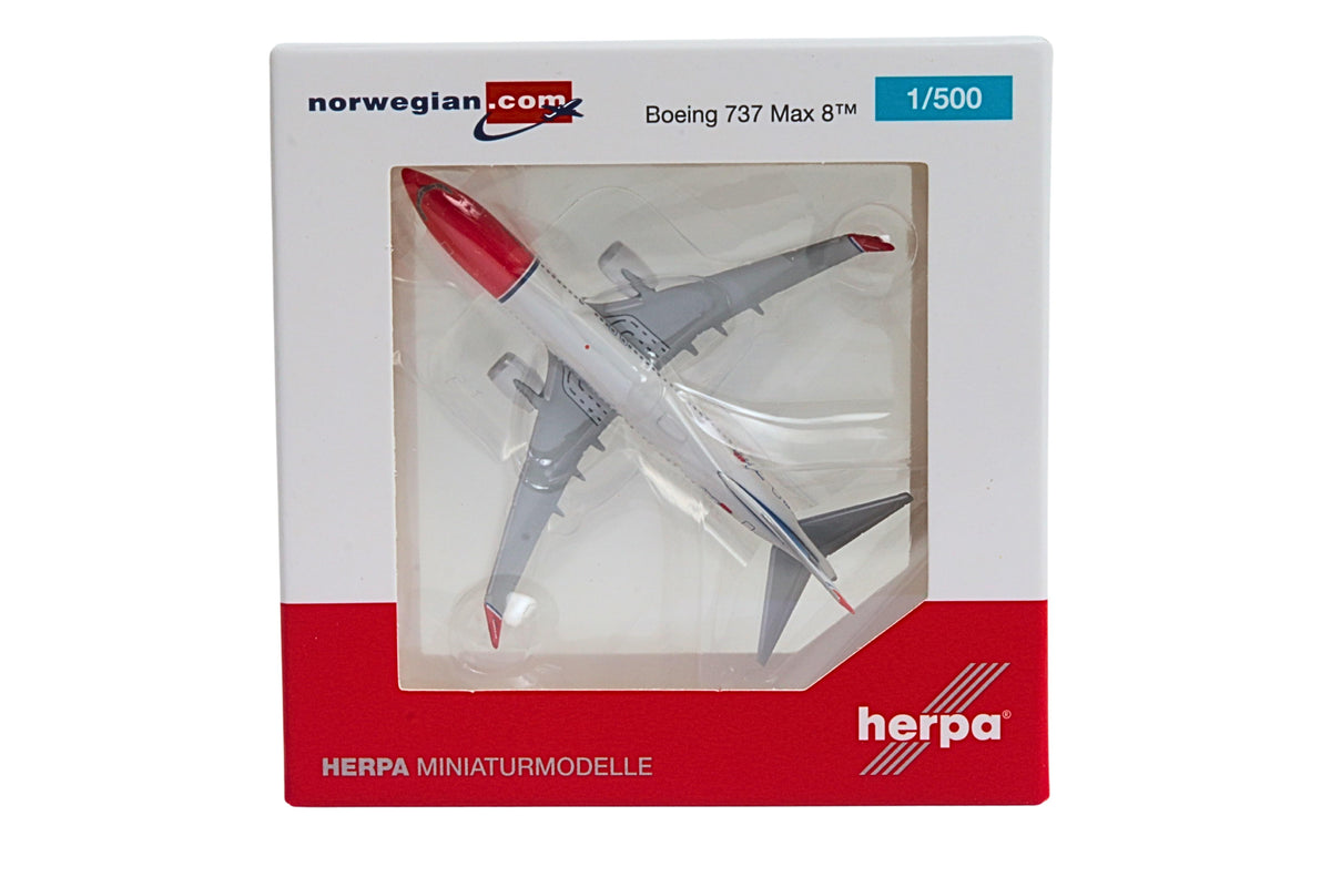 HERPA NORWEGIAN AIR SHUTTLE 737MAX8 1/500 (**) The Airplane Shop.