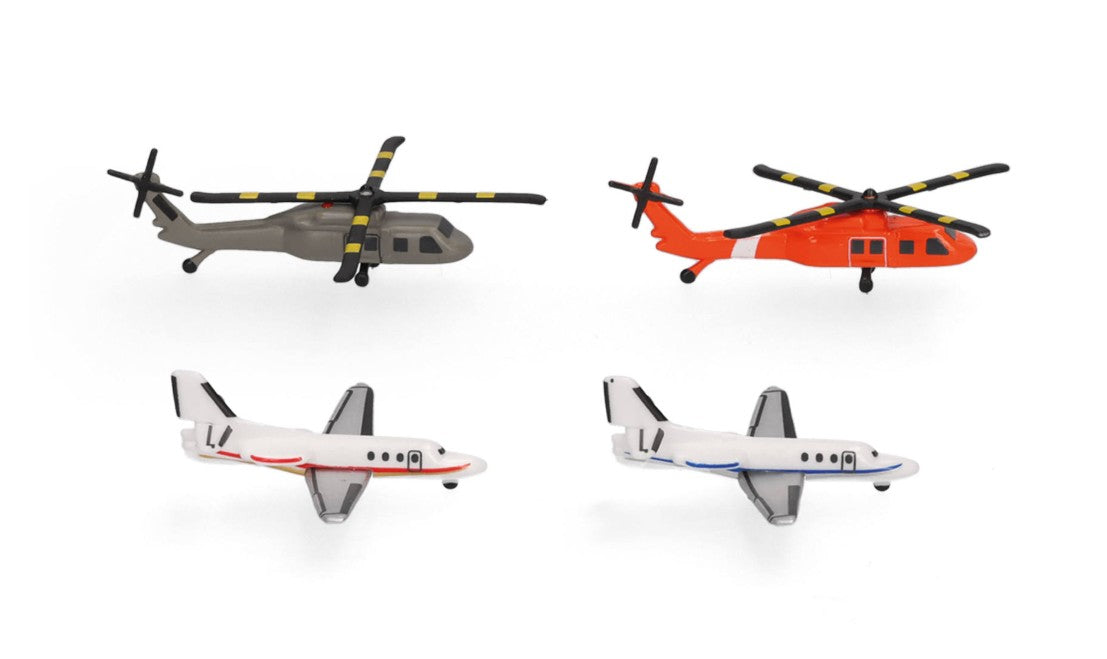 HERPA HELICOPTER/BIZJET SET (2+2) 1/500