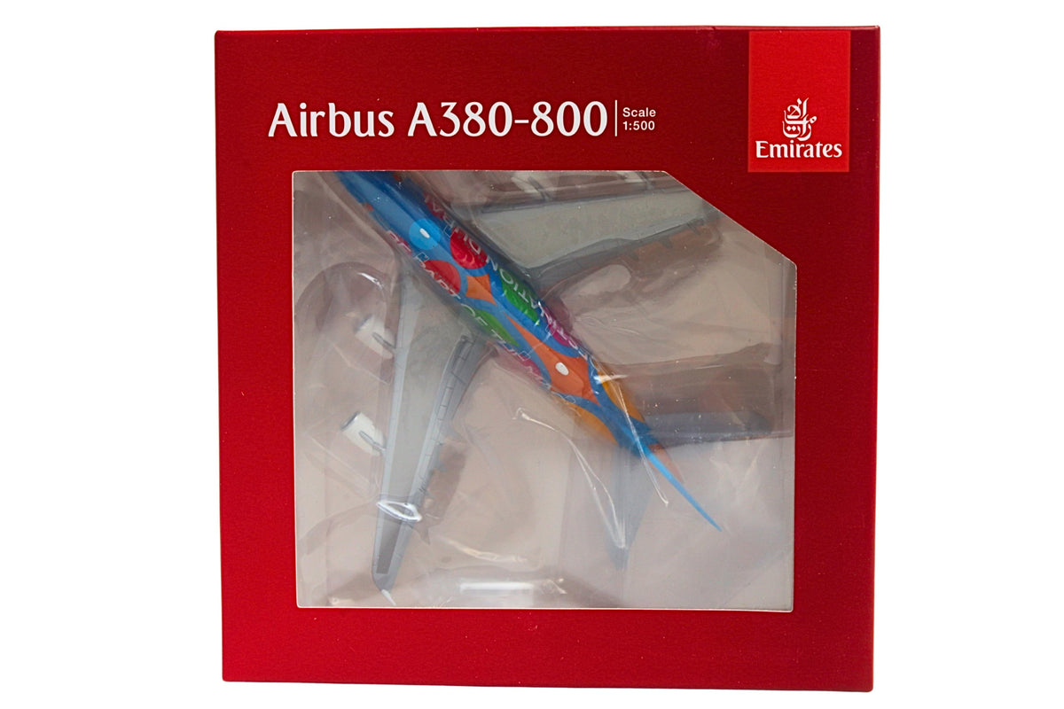 HERPA EMIRATES A380 1/500 DESTINATION DUBAI (**) The Airplane Shop.