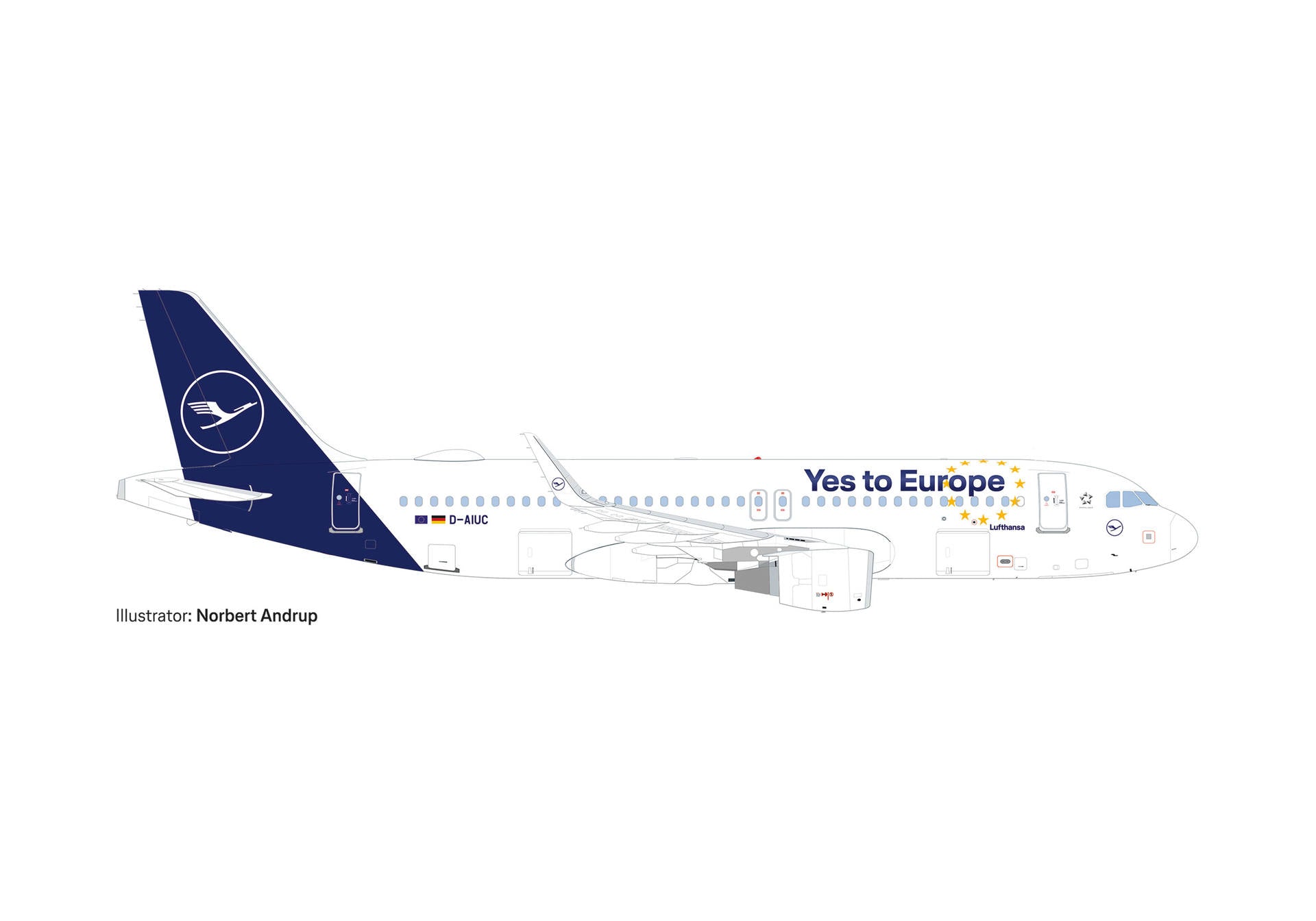 HERPA LUFTHANSA A320 1/500 YES TO EUROPE (**)