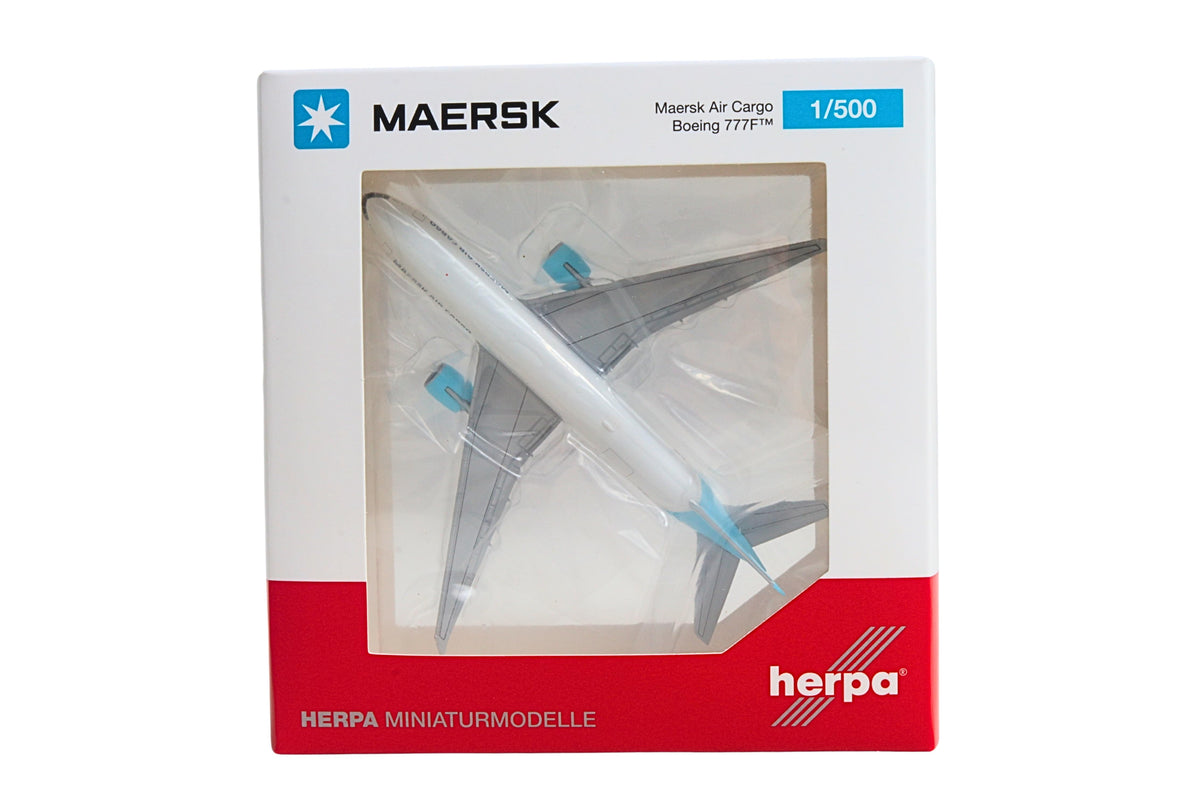 HERPA MAERSK AIR CARGO 777-200F 1/500 The Airplane Shop.