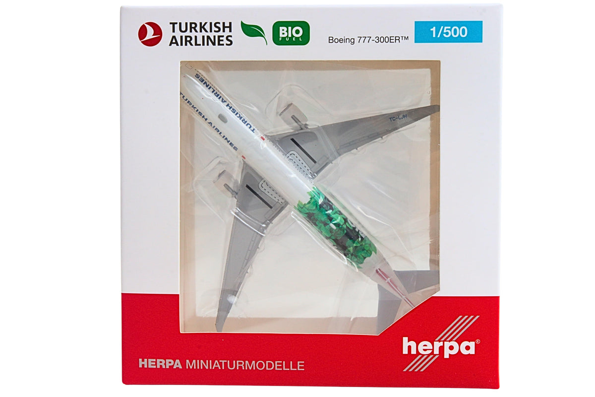 HERPA TURKISH 777-300ER 1/500 BIO FUEL (**) The Airplane Shop.