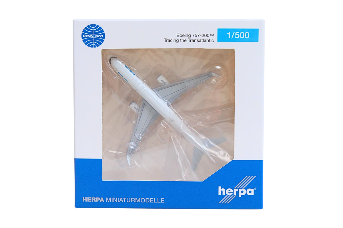 HERPA PAN AM 757-200 1/500 TRACING THE TRANSATLANTIC (**) The Airplane Shop.