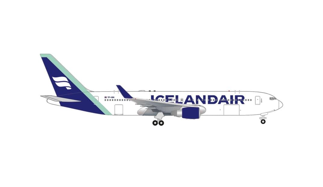 HERPA ICELANDAIR 767-300 1/500 BORREAL BLUE TAIL STRIPE (**)