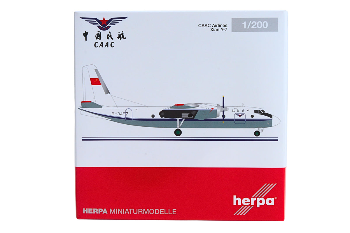 HERPA CAAC XIAN Y-7 1/200 (**) The Airplane Shop.