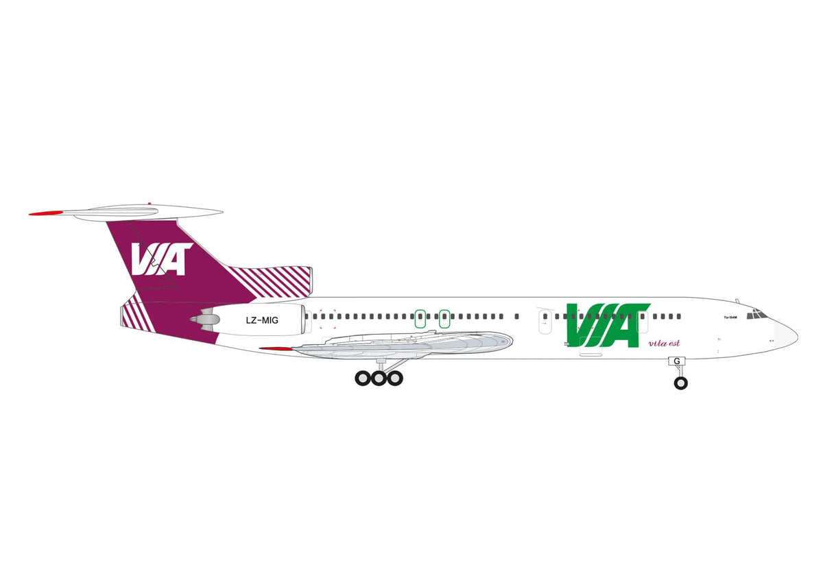 HERPA AIR VIA TU154M 1/200 (**) The Airplane Shop.