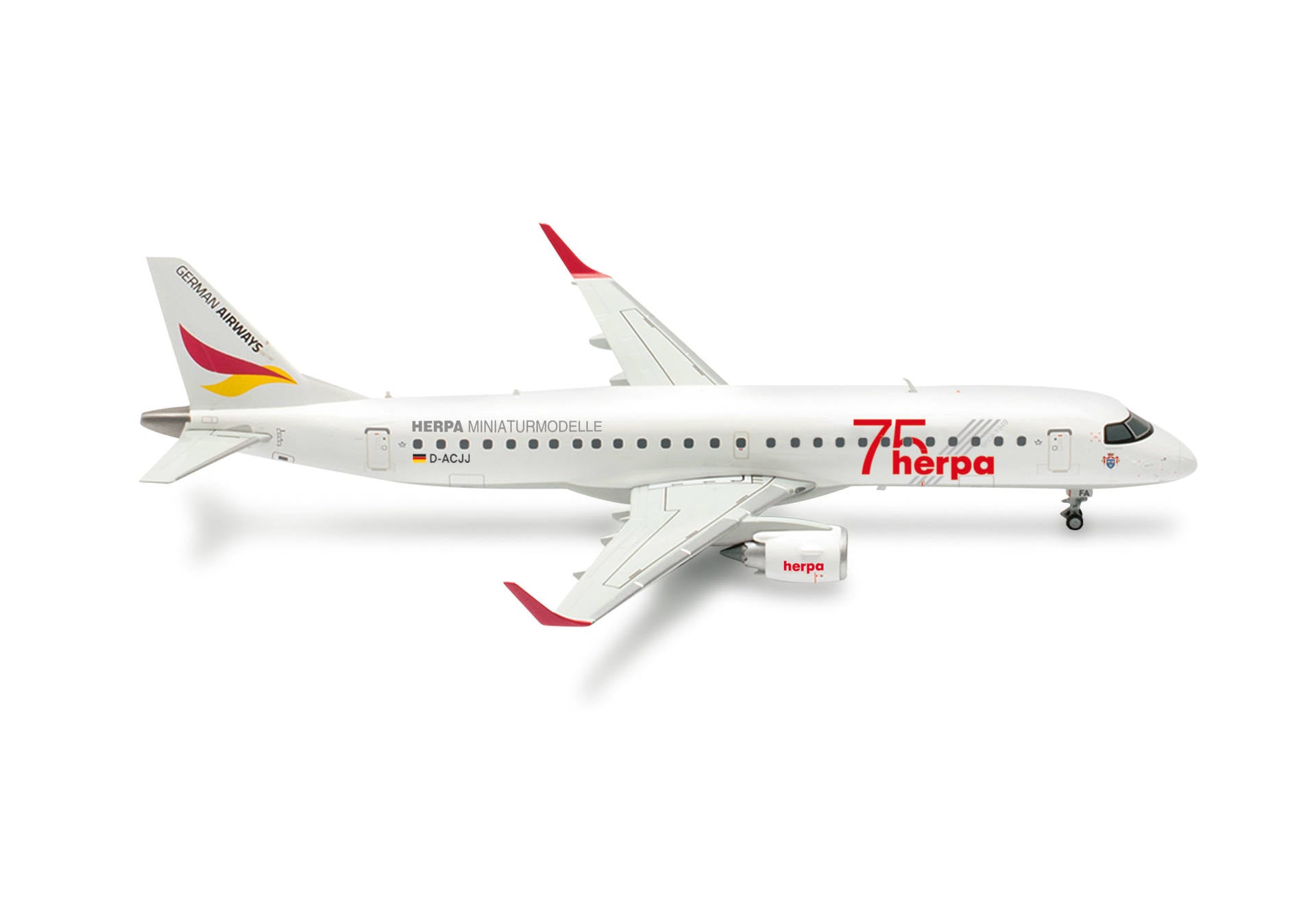 HERPA GERMAN AIRWAYS E190 1/200 HERPA 75 YEARS (**)