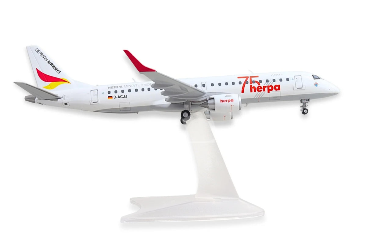 HERPA GERMAN AIRWAYS E190 1/200 HERPA 75 YEARS (**) The Airplane Shop.