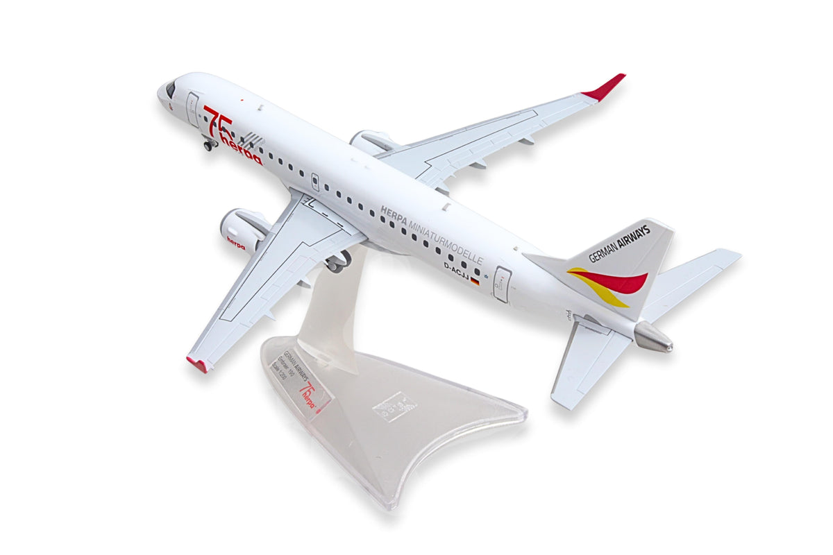 HERPA GERMAN AIRWAYS E190 1/200 HERPA 75 YEARS (**) The Airplane Shop.