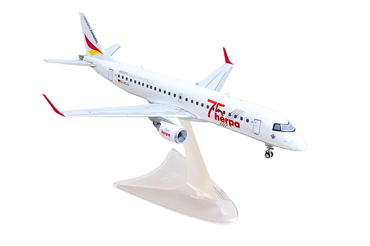 HERPA GERMAN AIRWAYS E190 1/200 HERPA 75 YEARS (**) The Airplane Shop.