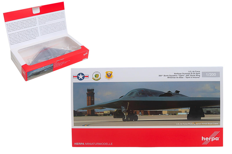 HERPA USAF B-2A 1/200 393RD BOMB SQN SPIRIT OF ARIZONA (**) The Airplane Shop.
