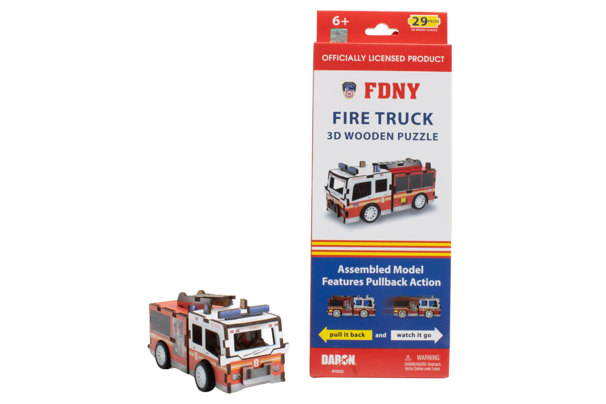 FDNY 3D WOOD FIRE TRUCK PUZZLE The Airplane Shop.