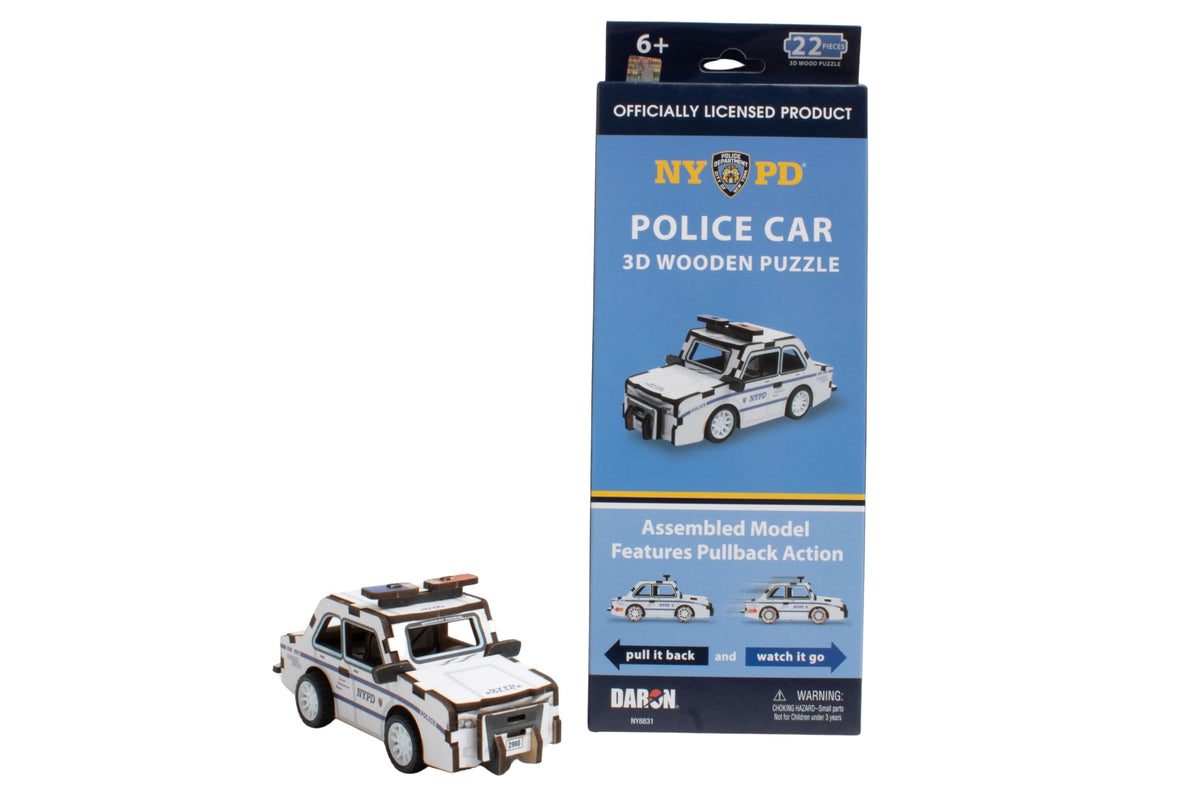 NYPD 3D WOOD POLICE CAR PUZZLE The Airplane Shop.