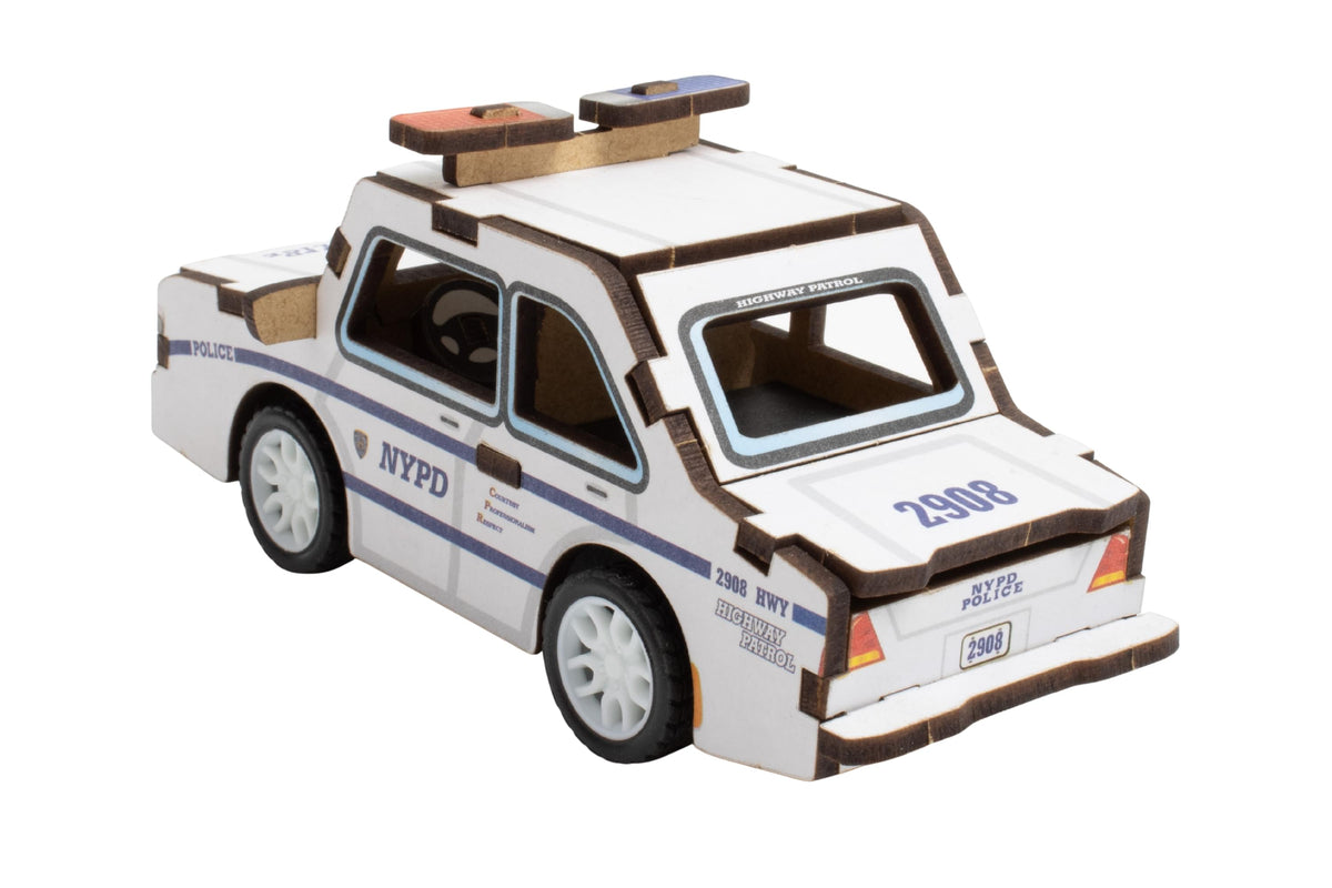 NYPD 3D WOOD POLICE CAR PUZZLE The Airplane Shop.