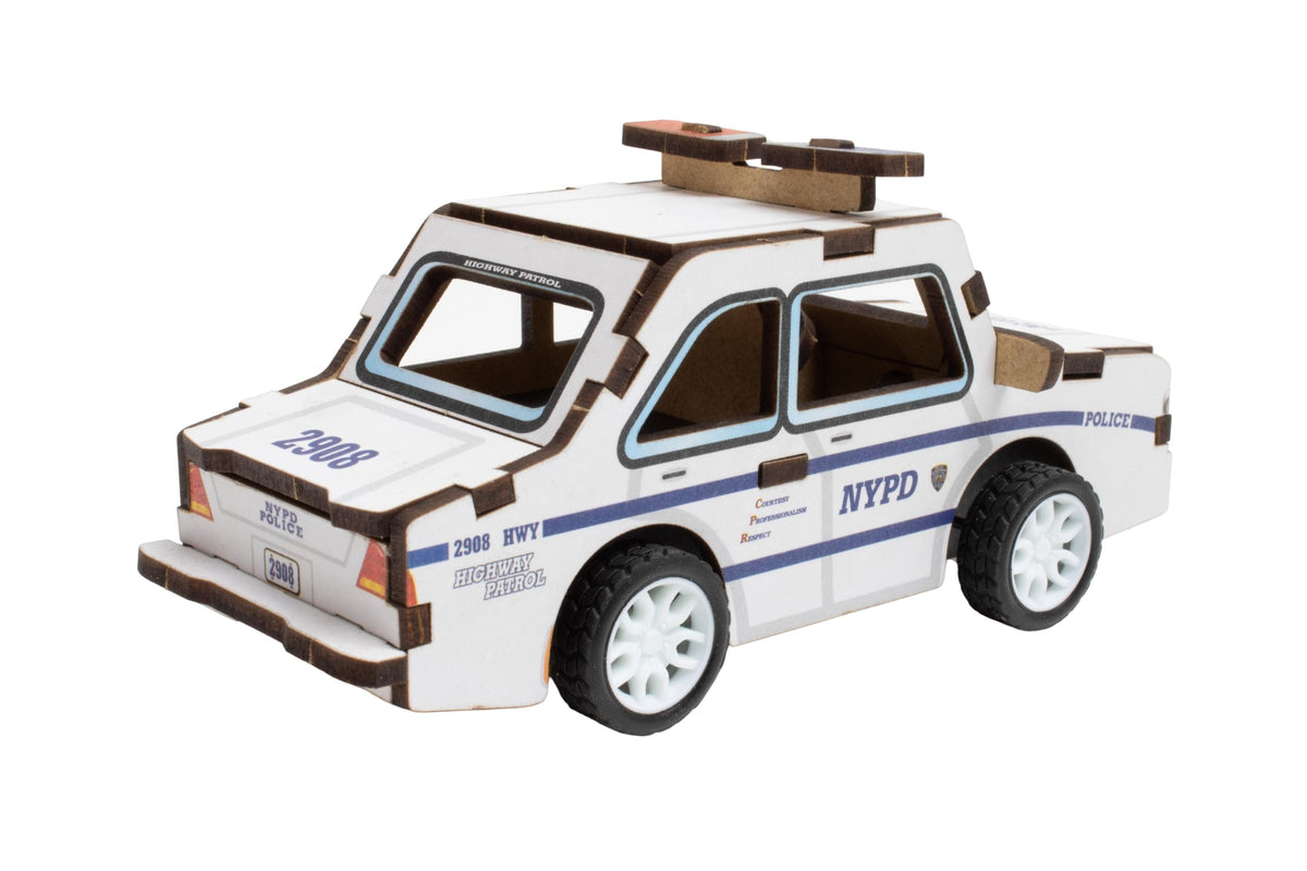 NYPD 3D WOOD POLICE CAR PUZZLE The Airplane Shop.