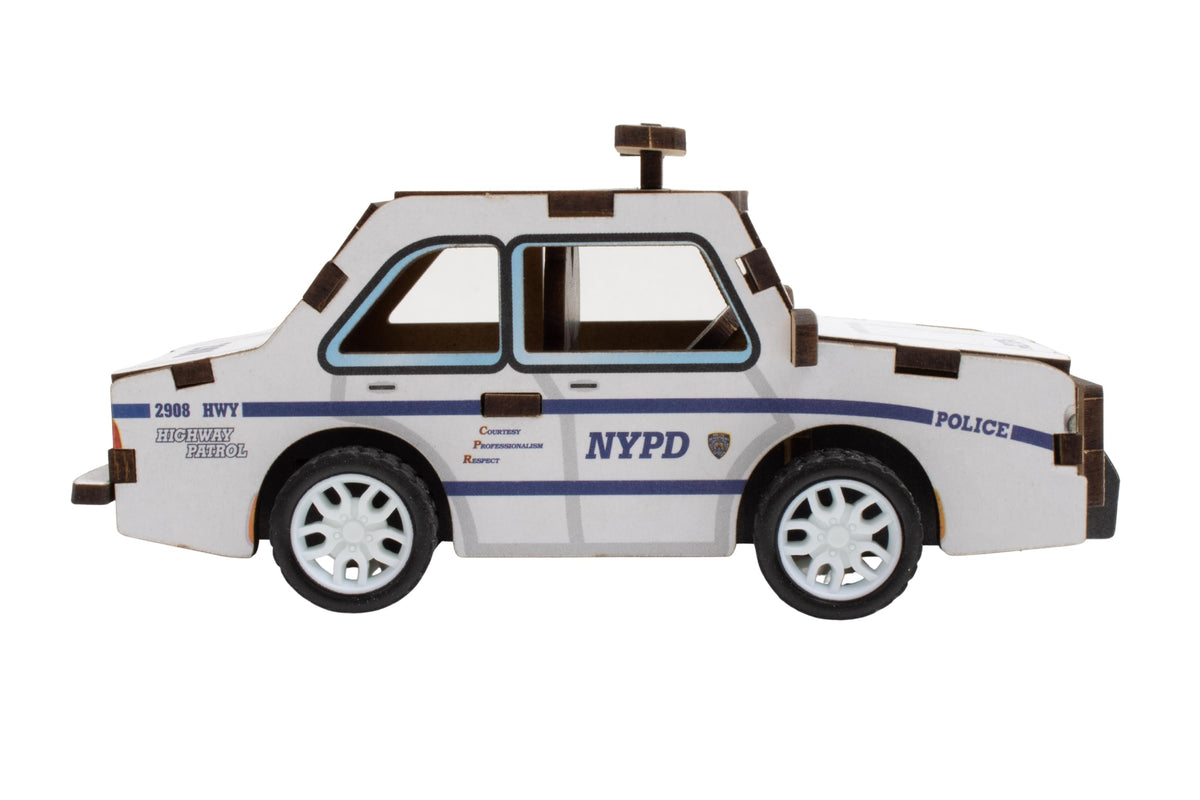 NYPD 3D WOOD POLICE CAR PUZZLE The Airplane Shop.