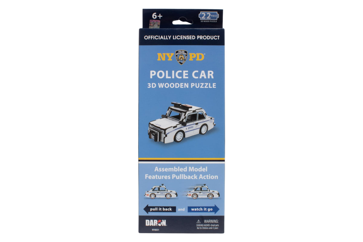 NYPD 3D WOOD POLICE CAR PUZZLE The Airplane Shop.