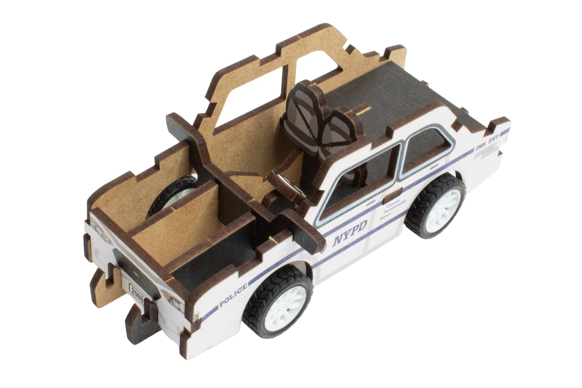 NYPD 3D WOOD POLICE CAR PUZZLE The Airplane Shop.
