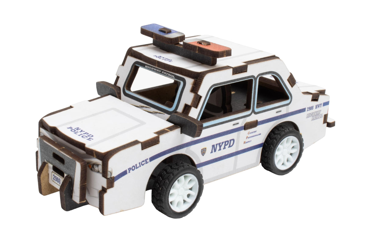 NYPD 3D WOOD POLICE CAR PUZZLE The Airplane Shop.