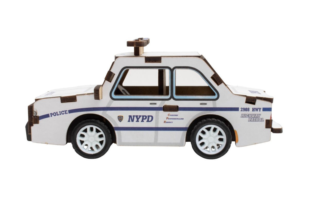 NYPD 3D WOOD POLICE CAR PUZZLE The Airplane Shop.