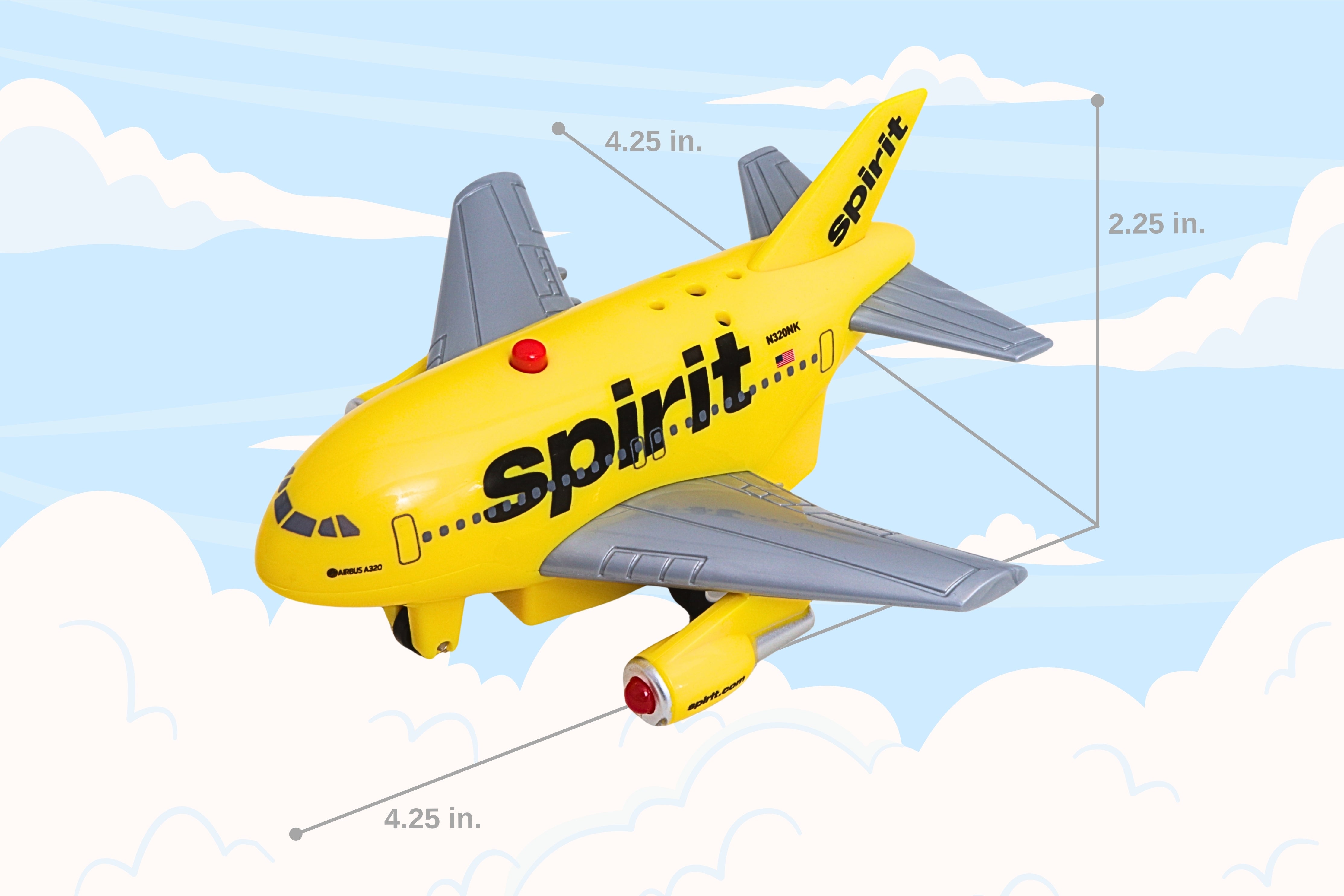 SPIRIT AIRLINES PULLBACK W/LIGHT & SOUND (**) The Airplane Shop.