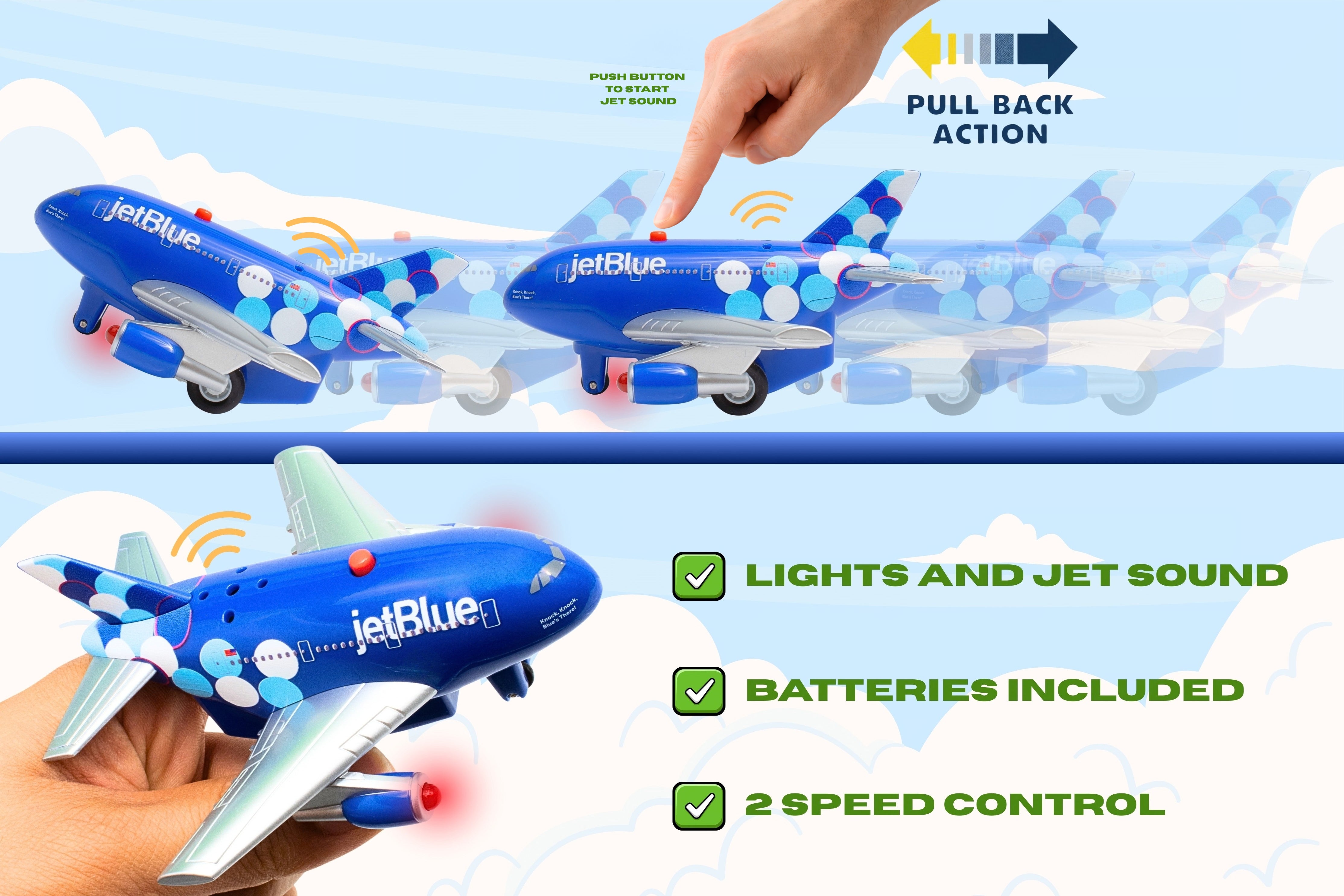 JETBLUE PULLBACK W/LIGHTS & SOUND The Airplane Shop.