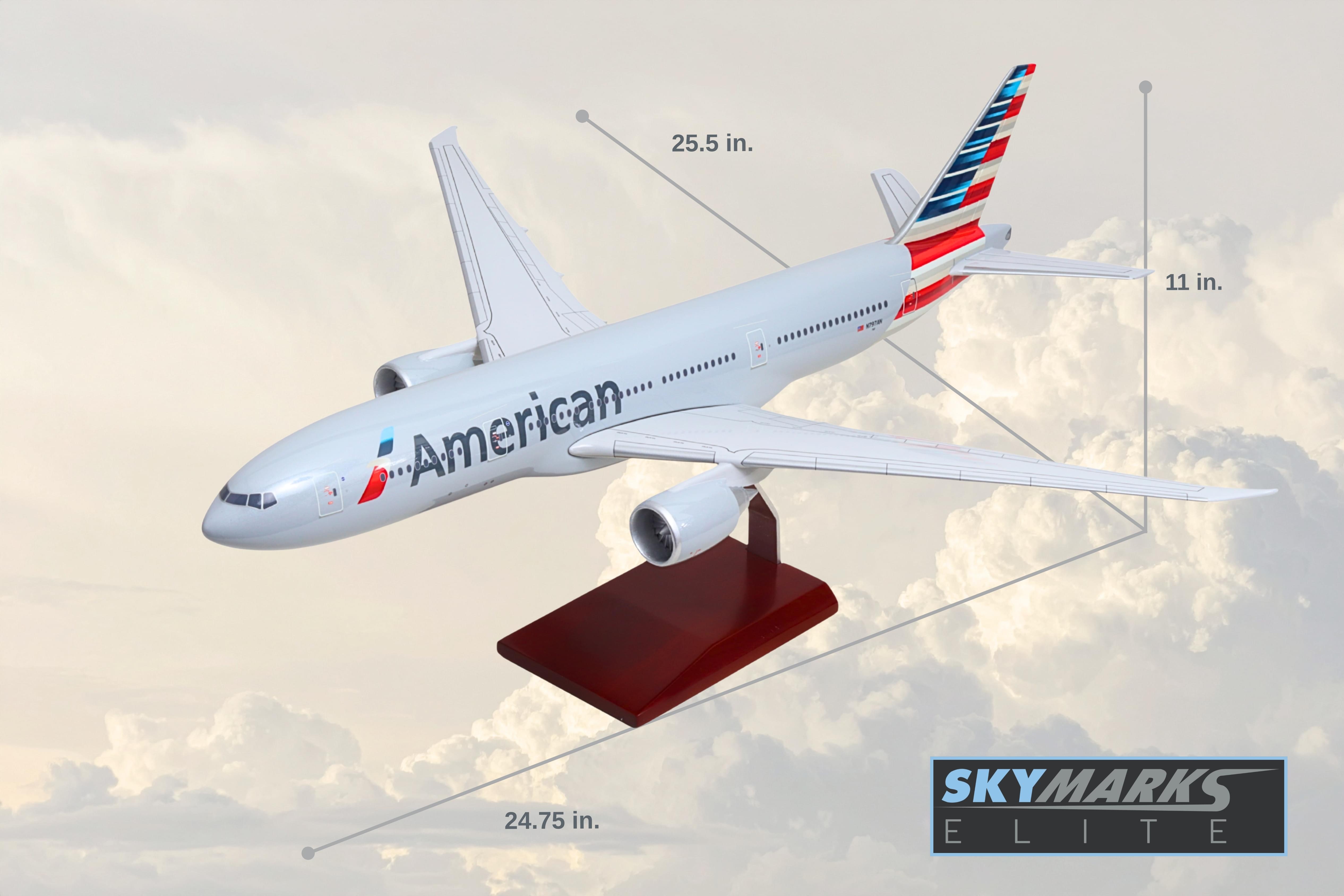 SKYMARKS ELITE AMERICAN 777-200 1/100 The Airplane Shop.