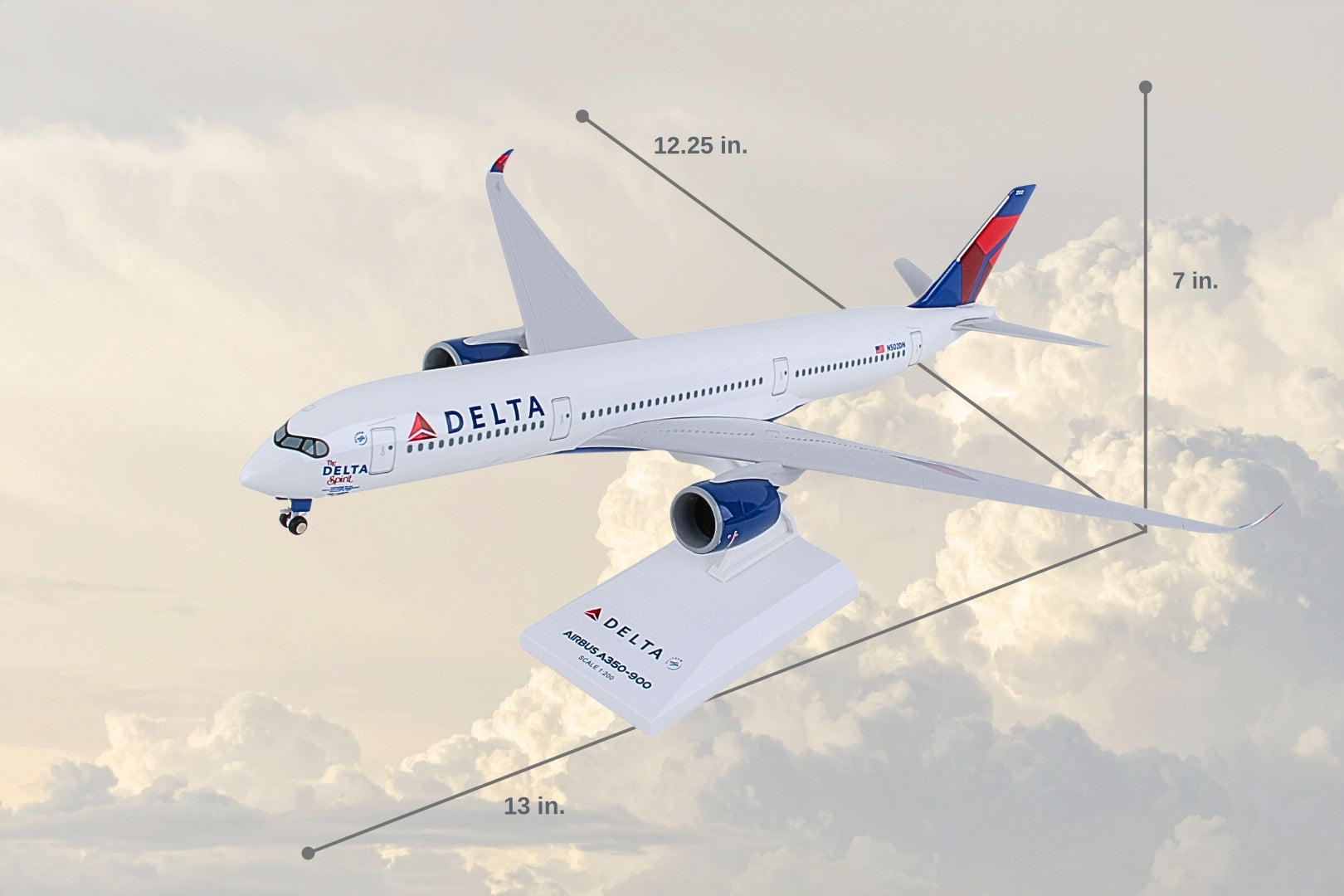 デルタ航空 エアバスA350-900 模型 1/200 SKYMARKS DELTA A350-900 1/200 THE DELTA SPIRIT W/GEAR