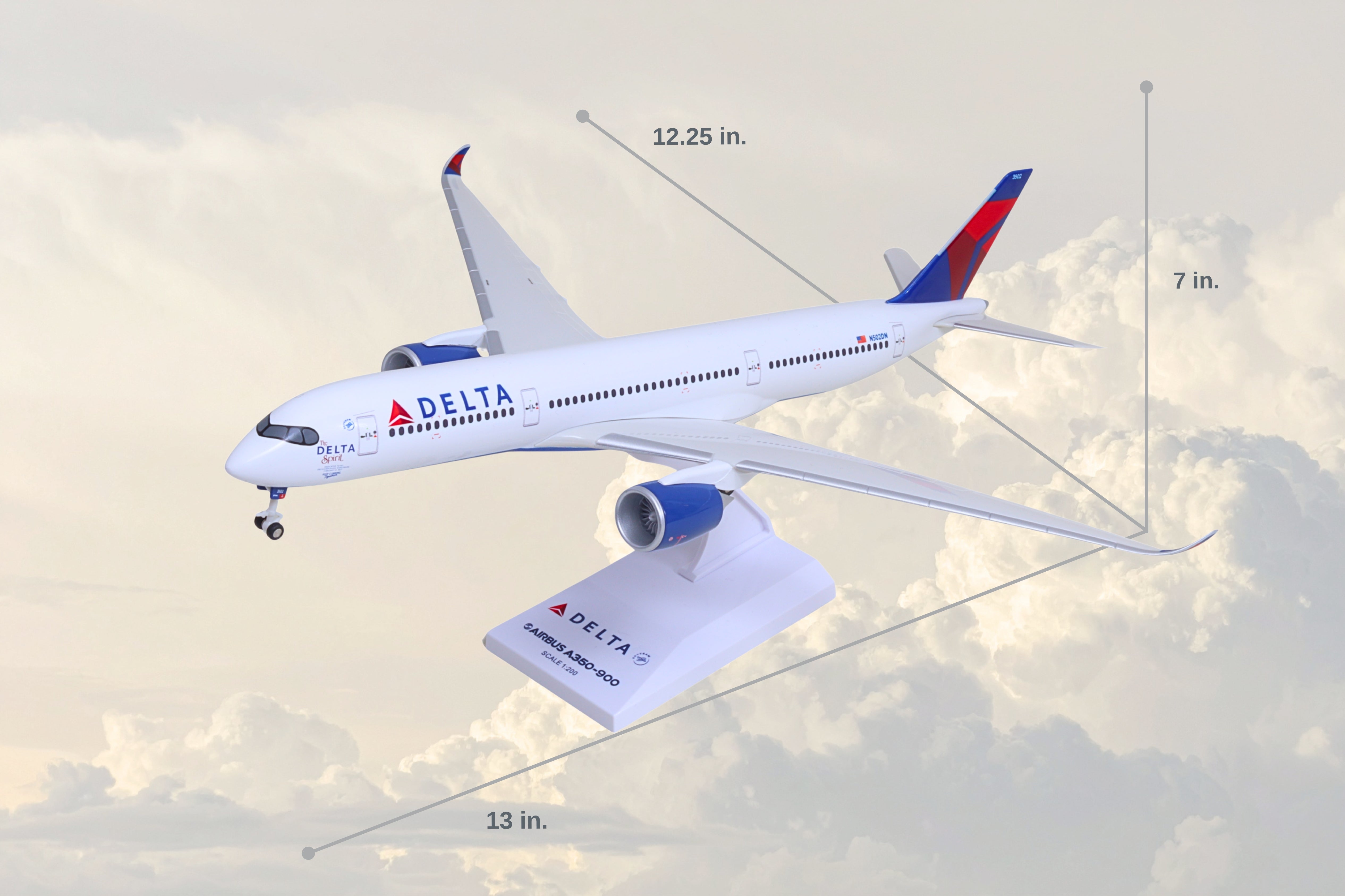 デルタ航空 エアバスA350-900 模型 1/200 SKYMARKS DELTA A350-900 1/200 THE DELTA SPIRIT W/GEAR