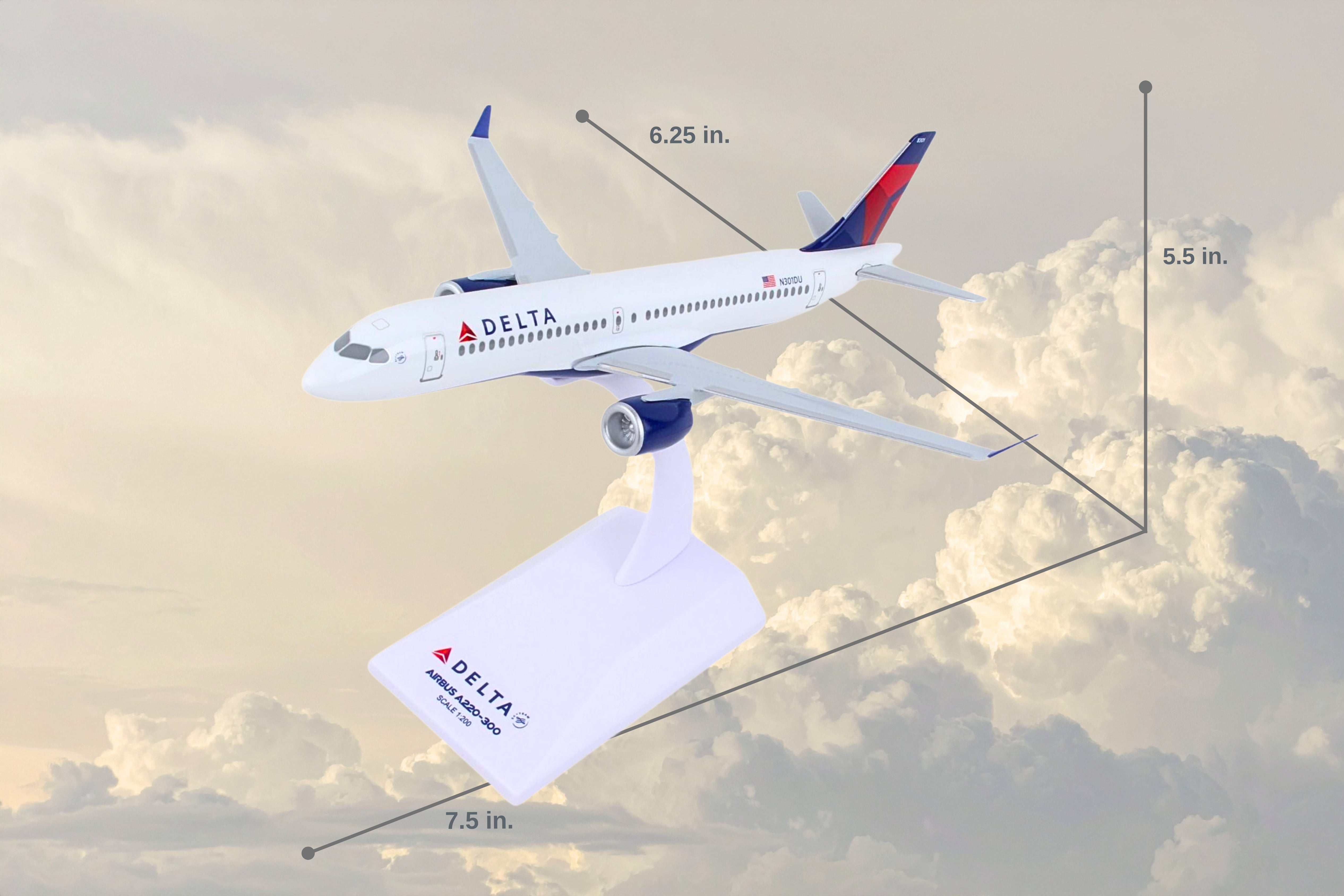 SKYMARKS DELTA A220-300 1/200