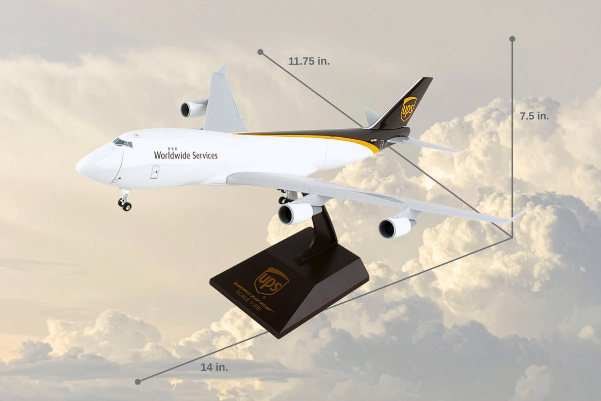 SKYMARKS UPS 747-400F 1/200 W/GEAR & OPENING DOORS (**) The Airplane Shop.