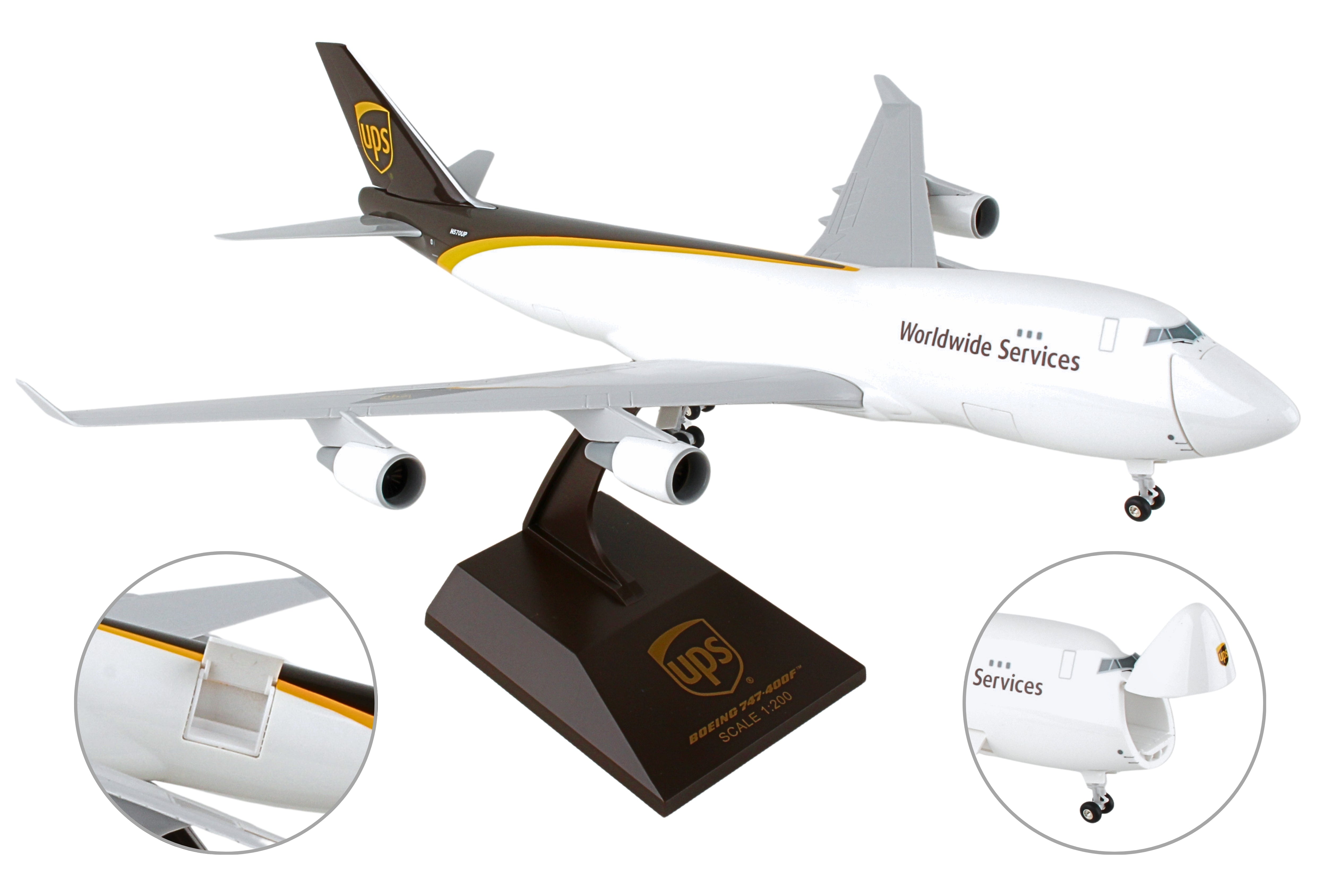 SKYMARKS UPS 747-400F 1/200 W/GEAR & OPENING DOORS (**)