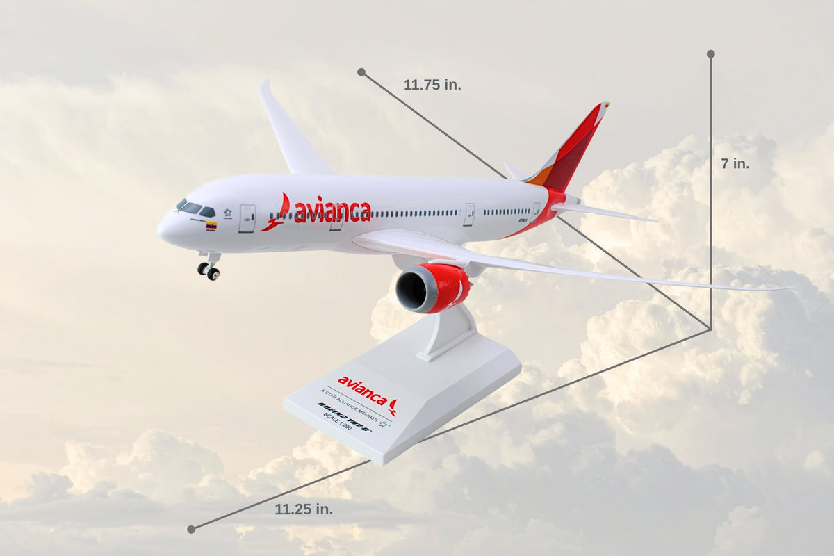SKYMARKS AVIANCA 787-8 1/200 W/GEAR 2023 LIVERY (**) The Airplane Shop.