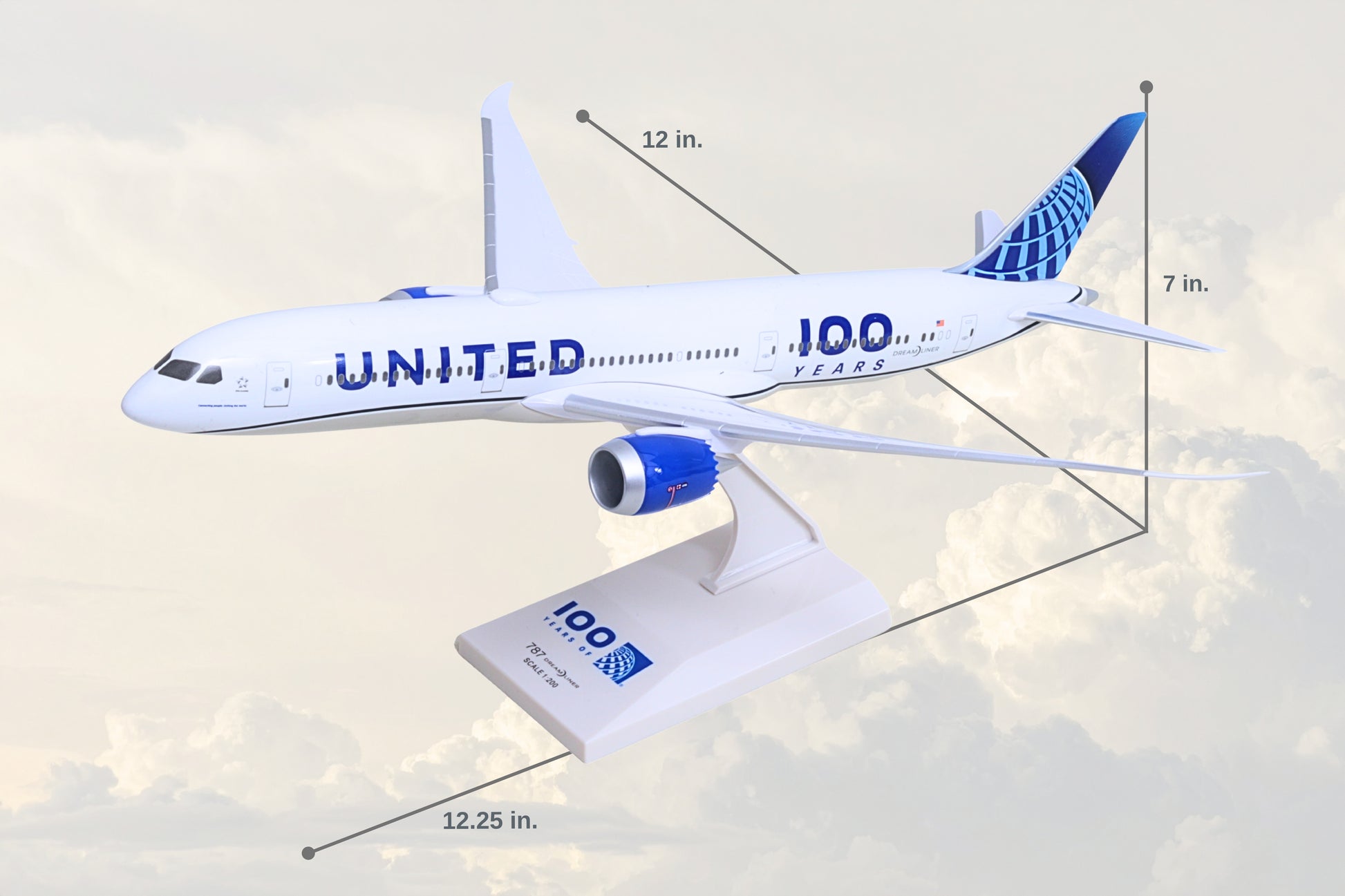 SKYMARKS UNITED 787-9 1/200 100 YEARS The Airplane Shop.