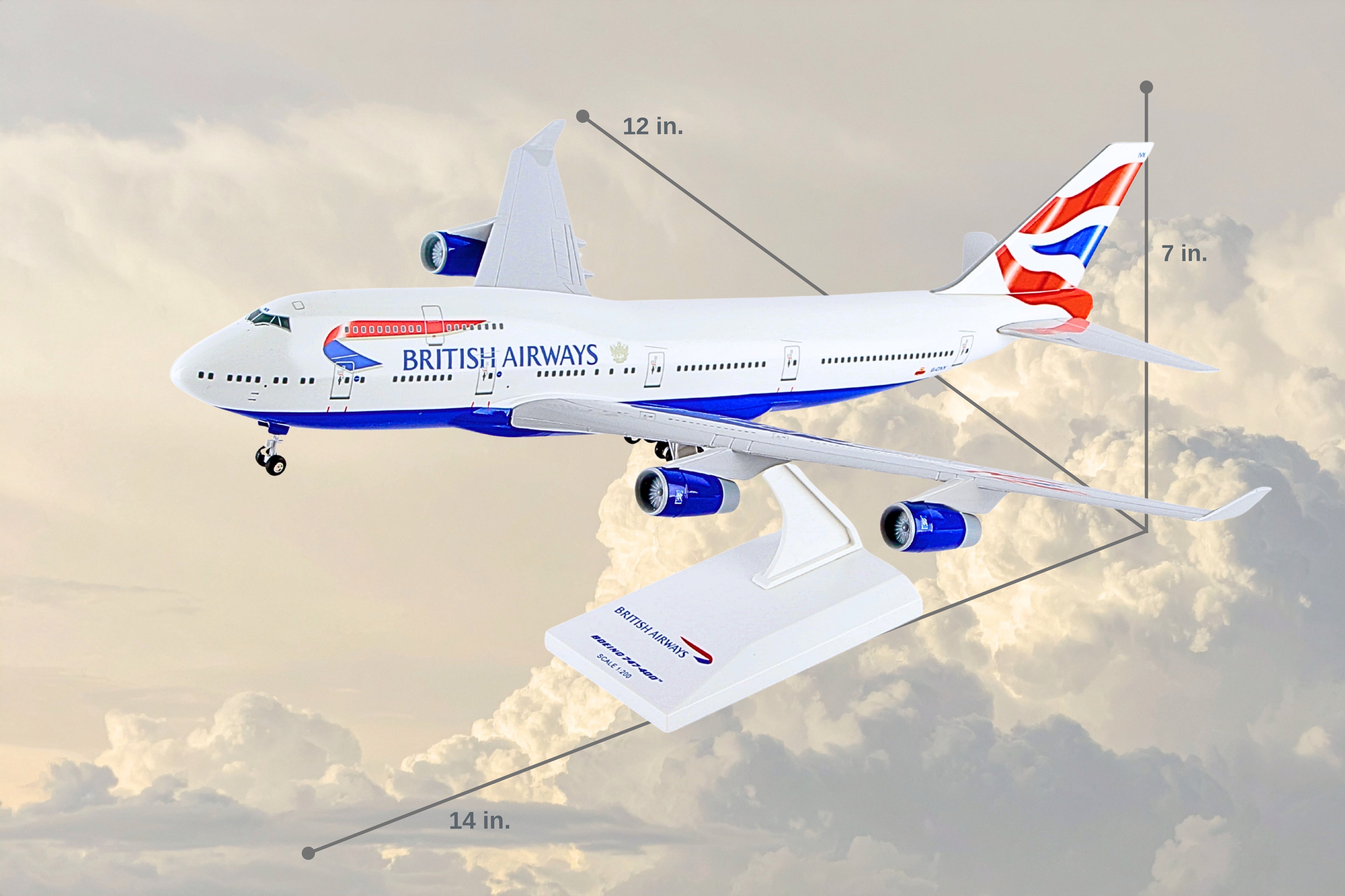 SKYMARKS BRITISH AIRWAYS B747-400 1/200 W/GEAR