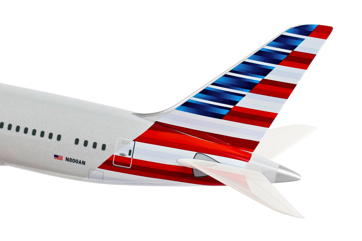 SKYMARKS AMERICAN 787-8 1/200 W/WOOD STAND (**) The Airplane Shop.